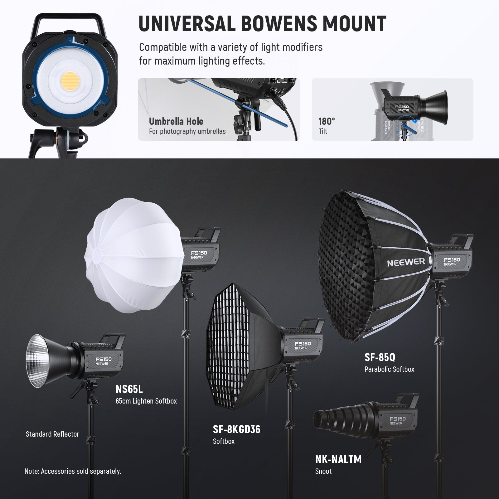 NEEWER FS150 130W LED Video Light | Portable Spotlight