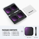 Package Contents of the NEEWER 4 Pack Filter Set For Insta360 Ace Pro/Ace Pro 2(ND8/PL+ND16/PL+ND32/PL+ND64/PL)