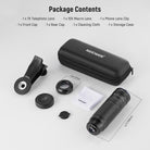 Package Contents of the NEEWER LS-36 7X Telephoto Lens Kit