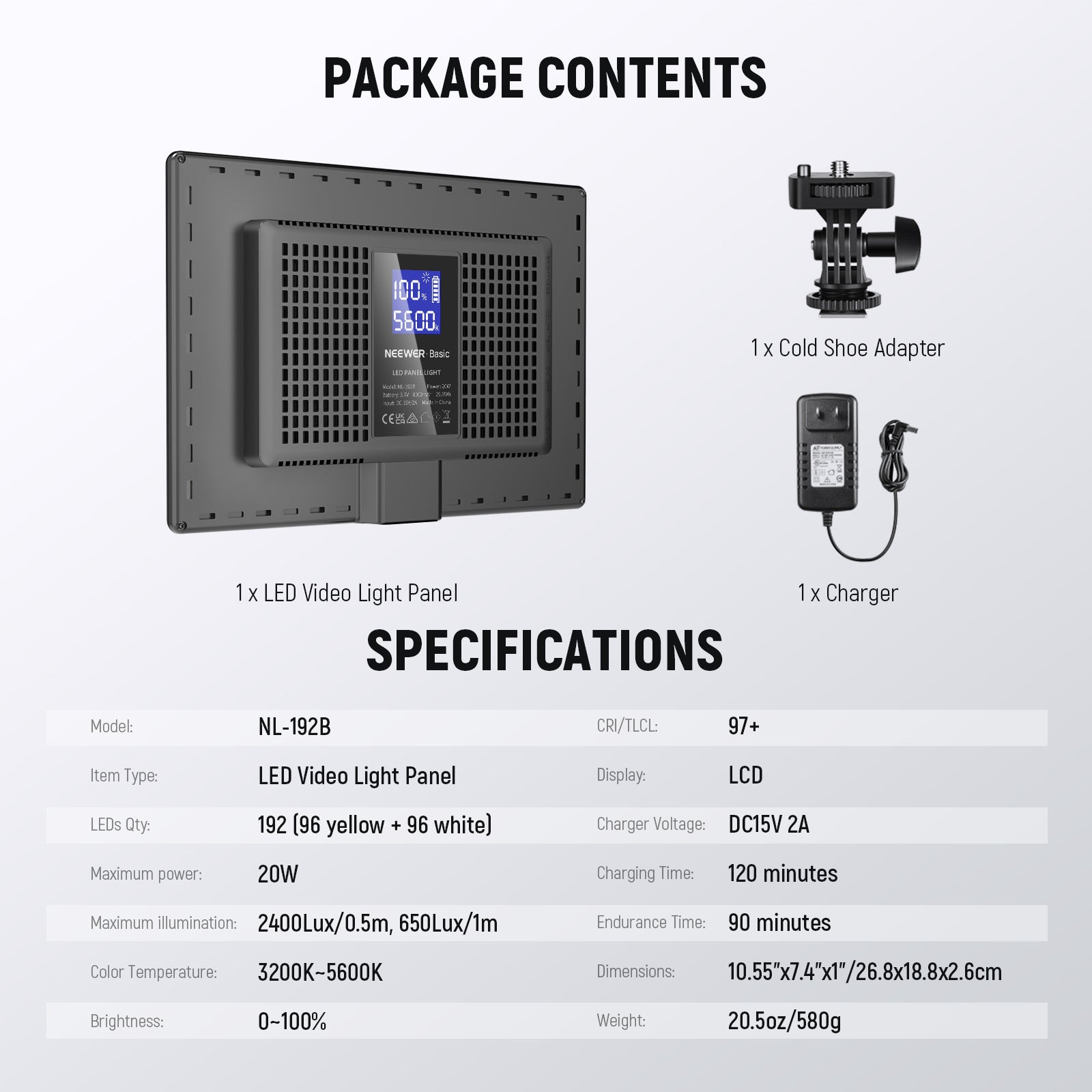 Neewer Basics NL-192B LED Panel Light