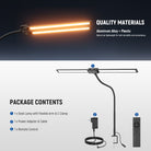 Package Contents of the NEEWER N21 Dual Light Bar Desk Lamp Kit