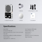 This package includes an LED video light, a reflector, a diffuser, a power adapter, and a cable.