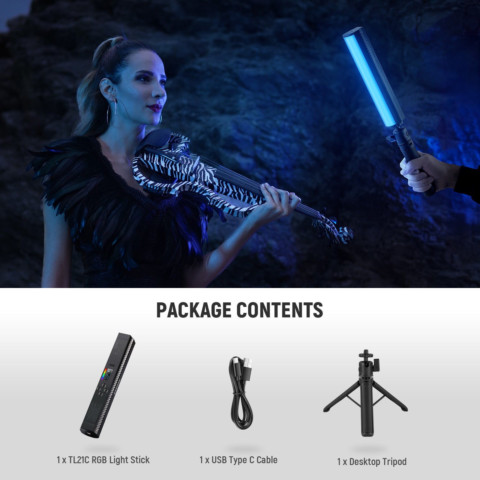 NEEWER TL20C/TL21C RGB Magnetic Handheld Light Wand Kit