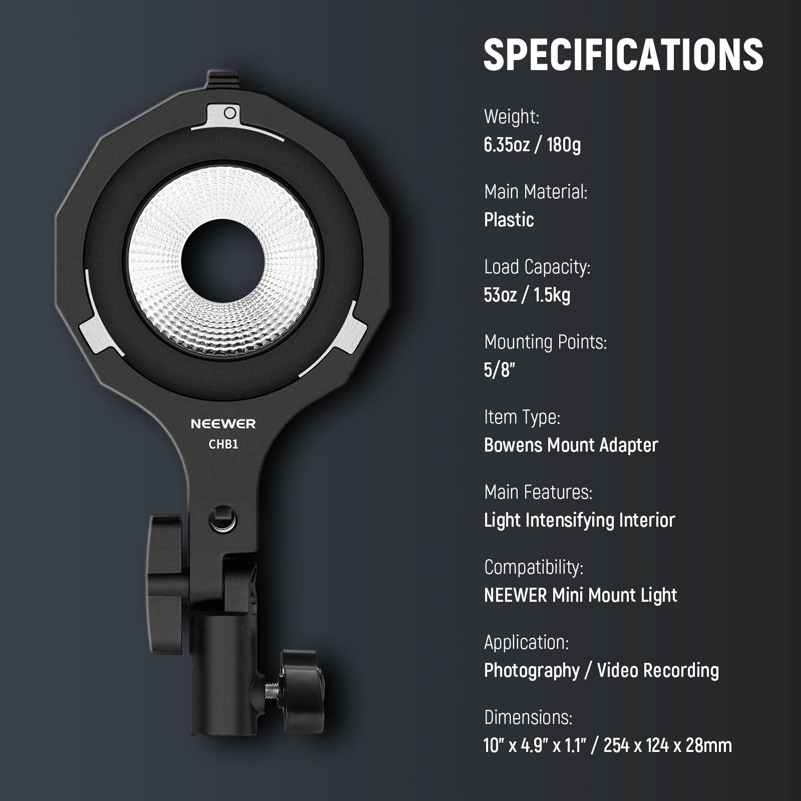 NEEWER CHB1 Bowens Mount Adapter Holder for Handheld Light