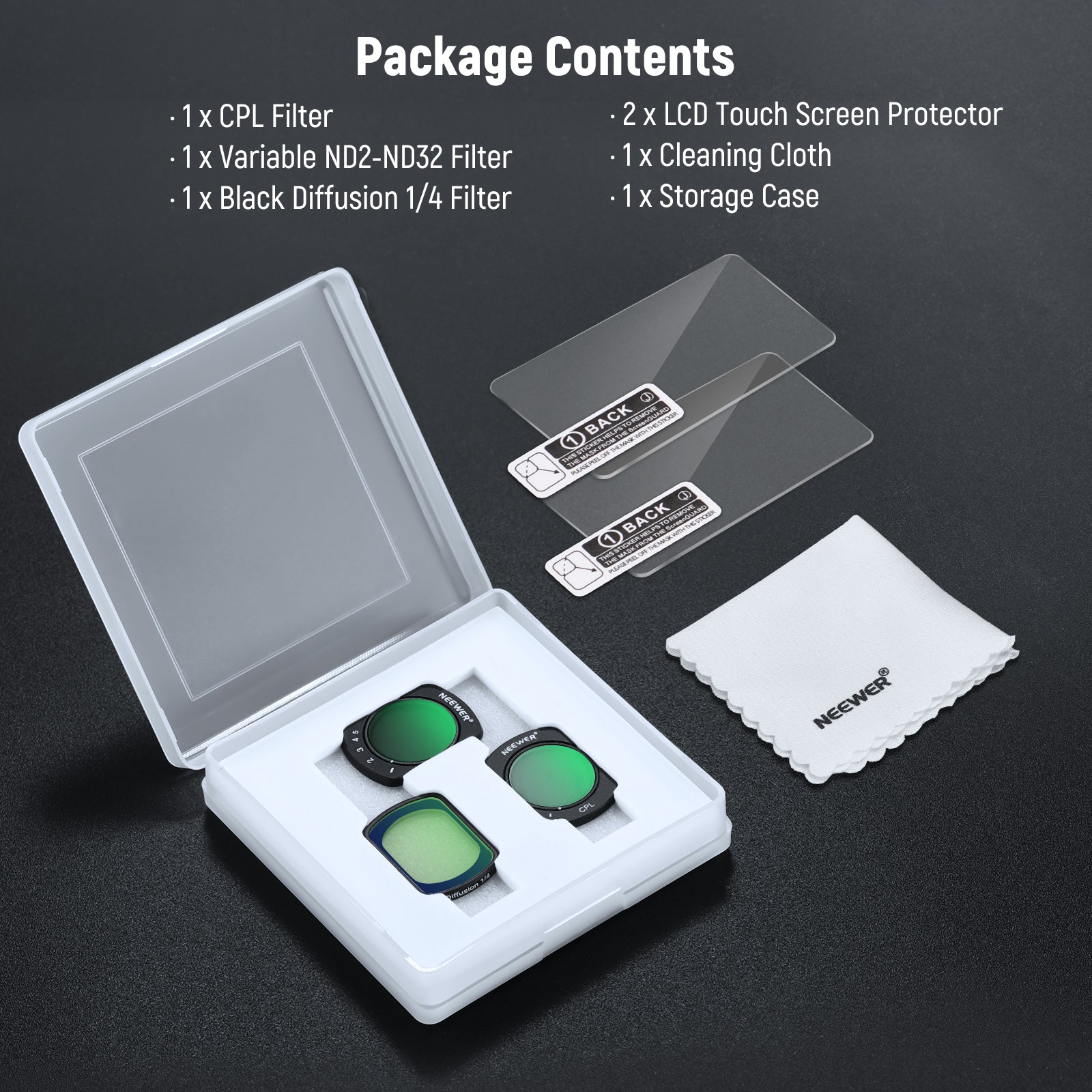 NEEWER FL-89 3-Pack Magnetic ND Filter Set For Pocket 3 / Pocket 4