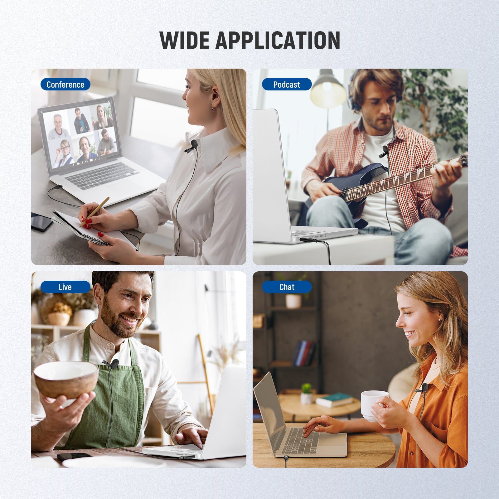 Scenarios for NEEWER LM1 Omnidirectional USB Lapel Microphone