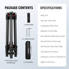 Package Contents of the NEEWER TP17 Carbon Fiber Travel Tripod Kit