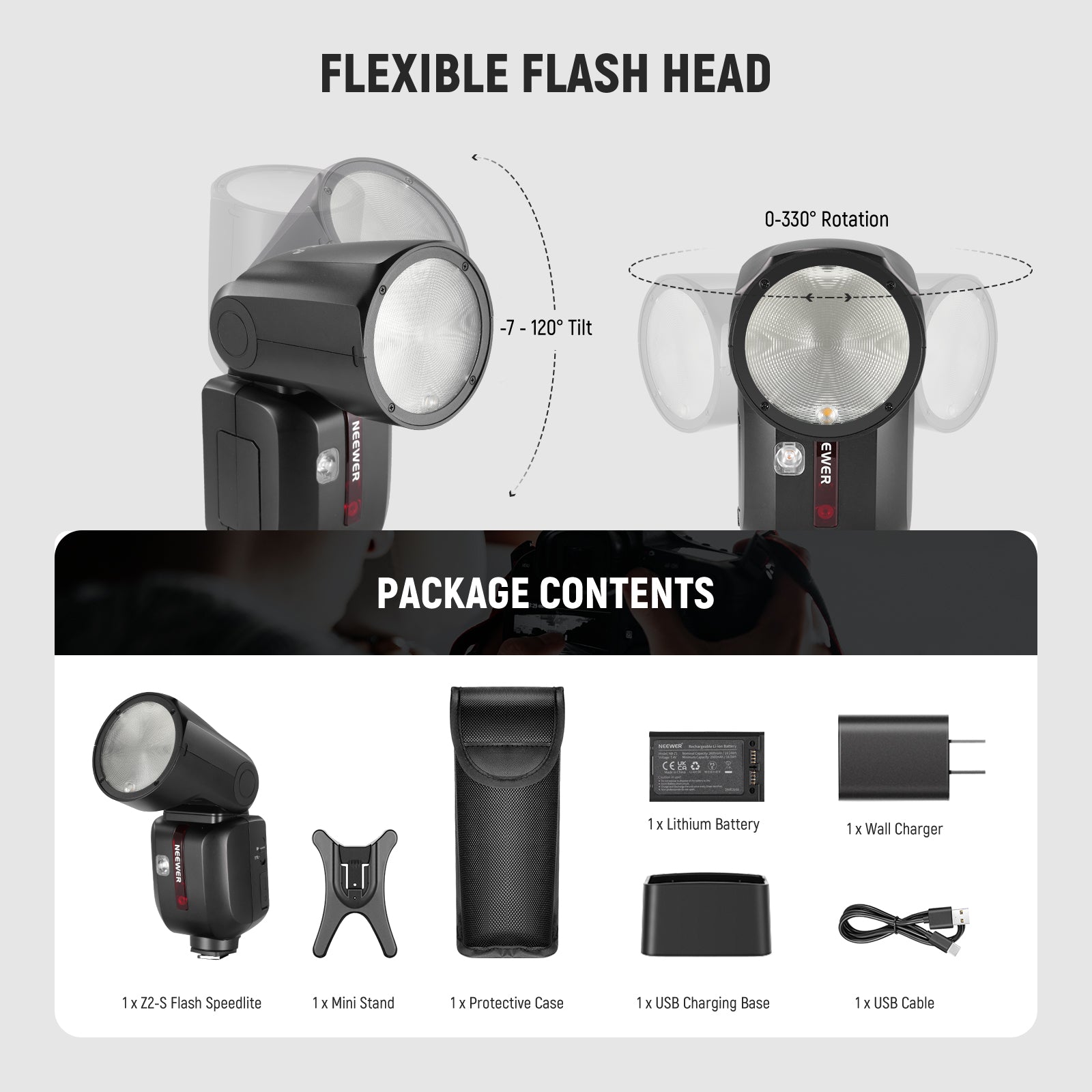 NEEWER Z2-S TTL Round Head Flash Speedlite For Sony