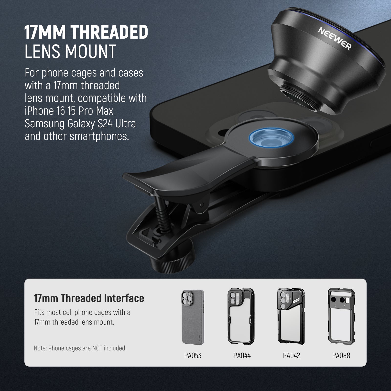 NEEWER LS-42 PRO 18mm 100° Mobile Phone Wide Angle Lens