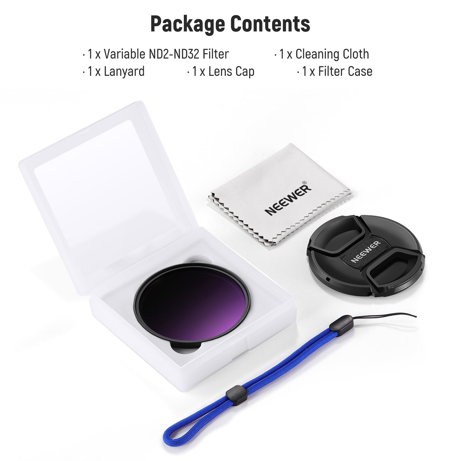NEEWER ND2-32 (1-5 Stops) Variable ND Filter with Lens Cap
