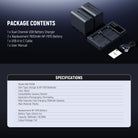 Package Contents of the NEEWER NW-F970B 2Pcs NP-F970 7800mAh Replacement Battery Kit