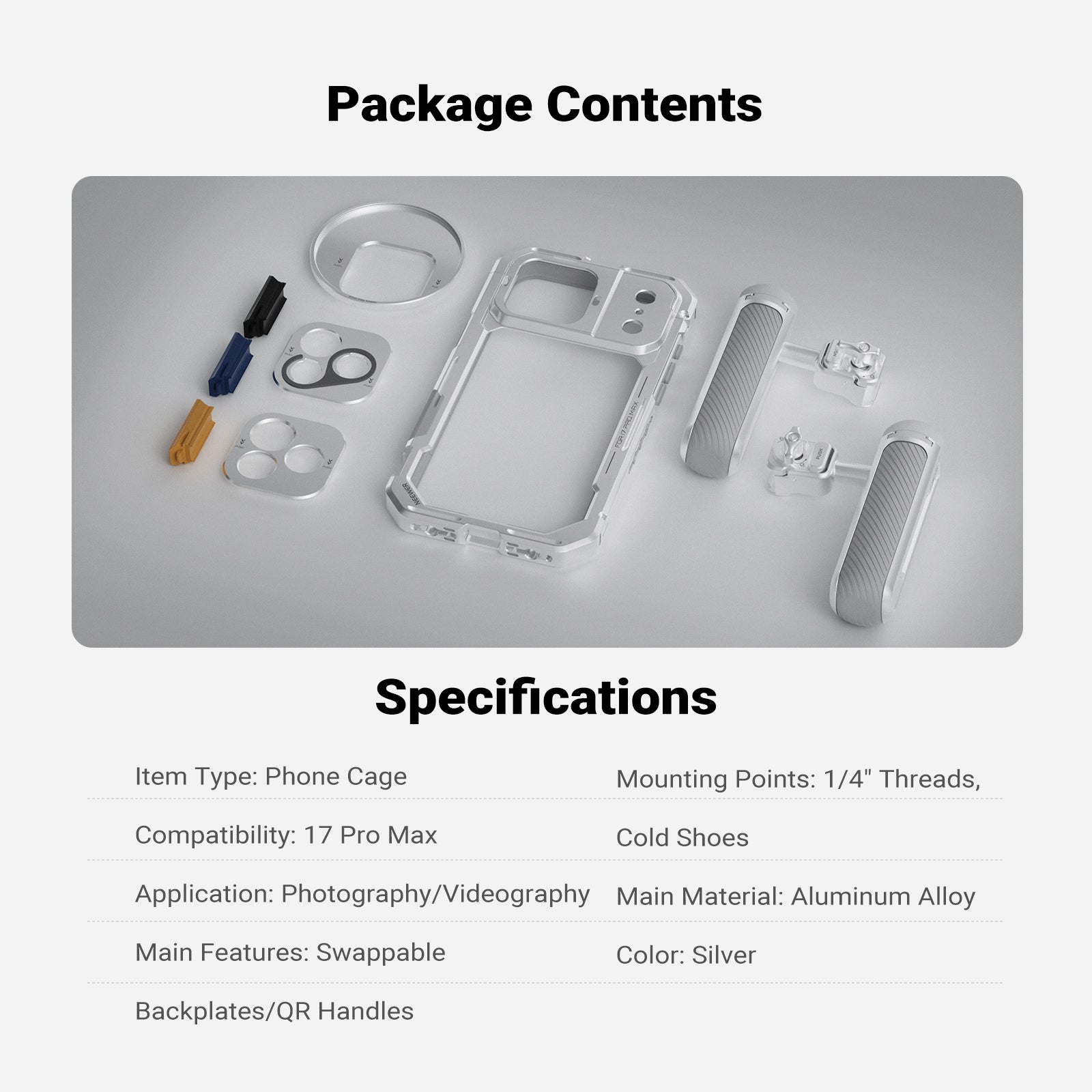 NEEWER PA143/PA144 Phone Cage Kit for iPhone 17 Pro/Pro Max