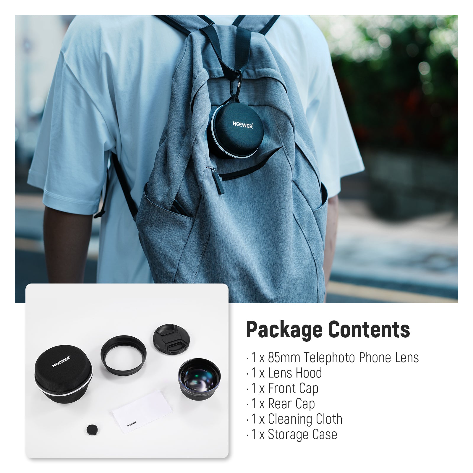 NEEWER LS-59 85MM HD 2.5X Telephoto Lens for Phone