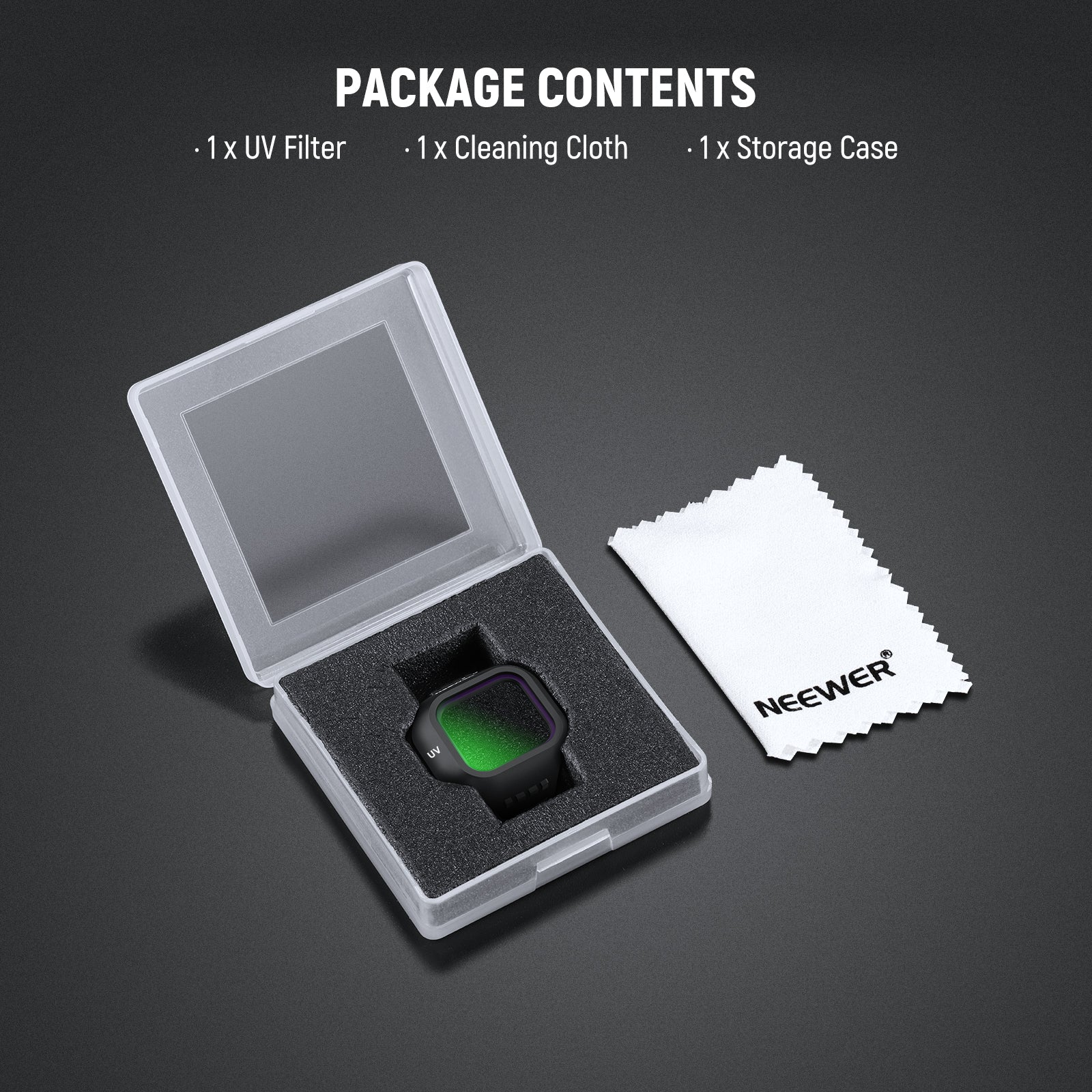 Package Contents of the NEEWER UV Filter For DJI Mini 5 Pro Drone Set