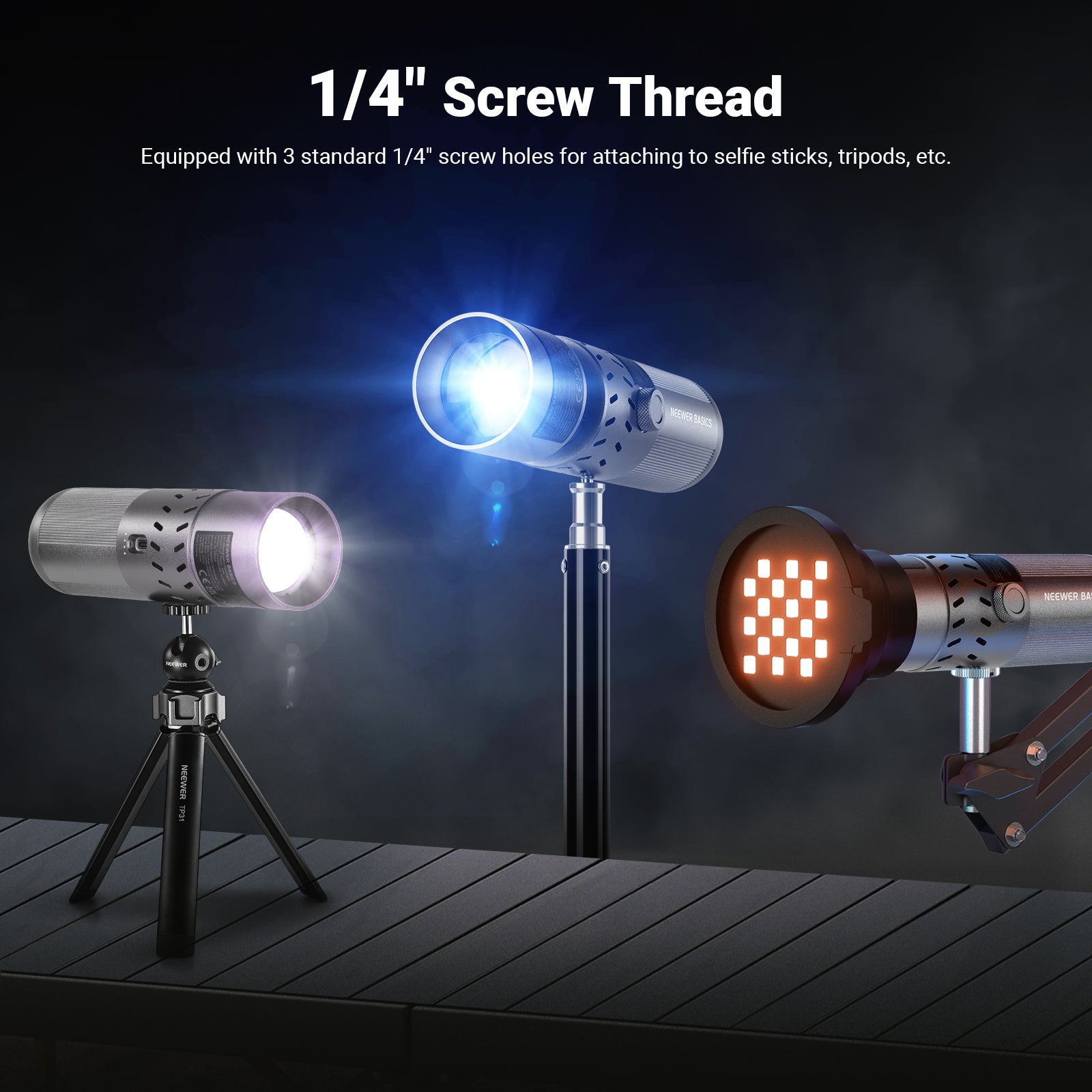 NEEWER FL20 Portable Focusable RGB Photography Flashlight