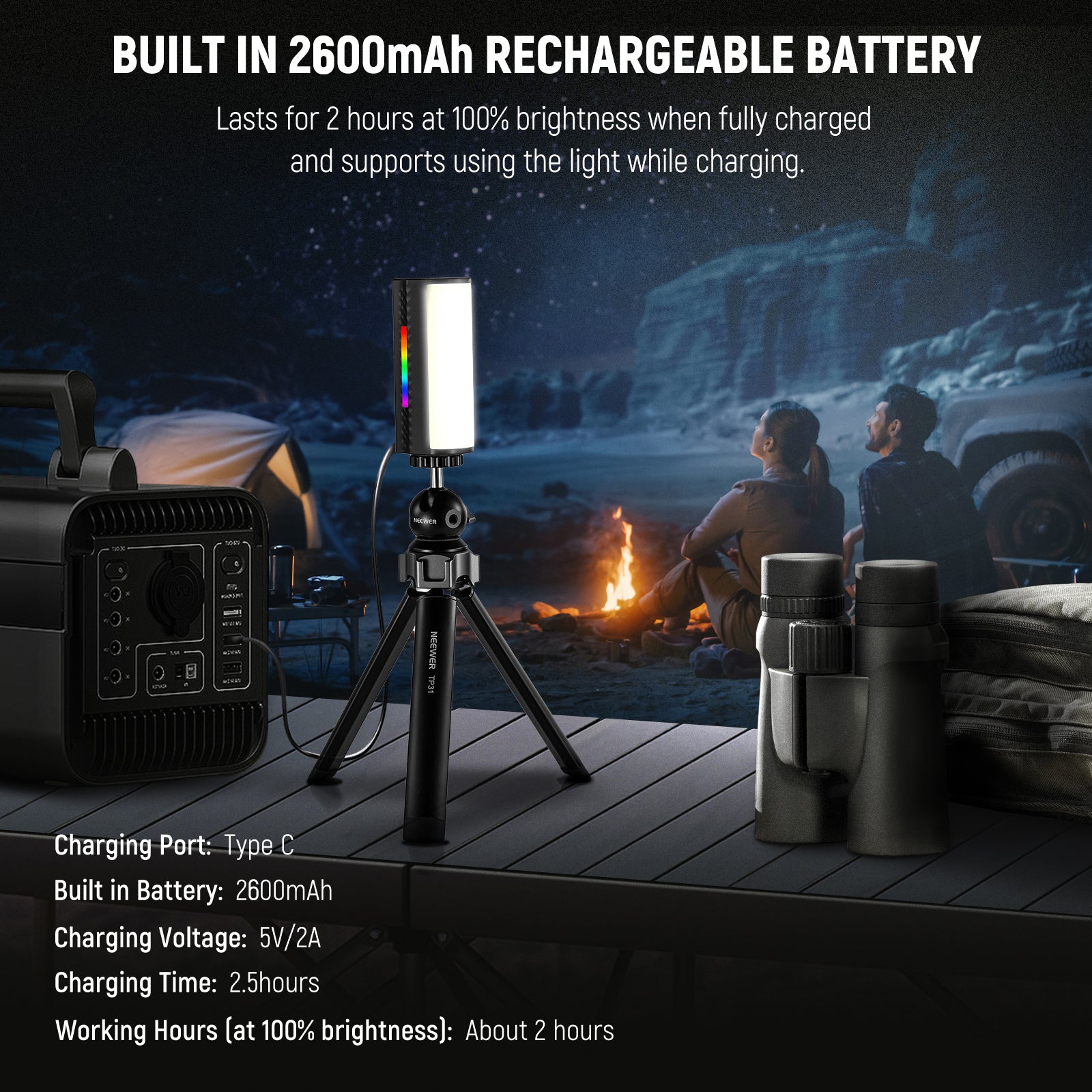 NEEWER TL97C Pocket Sized Mini Handheld RGB Light Stick