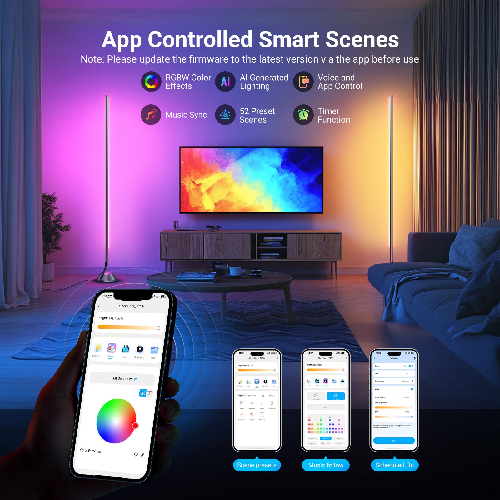 NEEWER NF01 Smart Corner Lamp | RGBW Floor Lamp