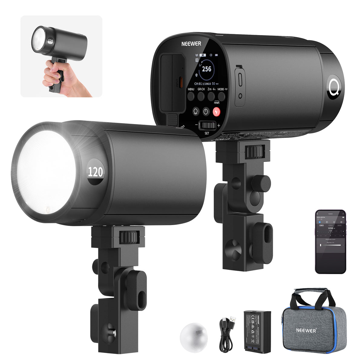 NEEWER Q120 120Ws 2.4G TTL Studio Outdoor Flash Light