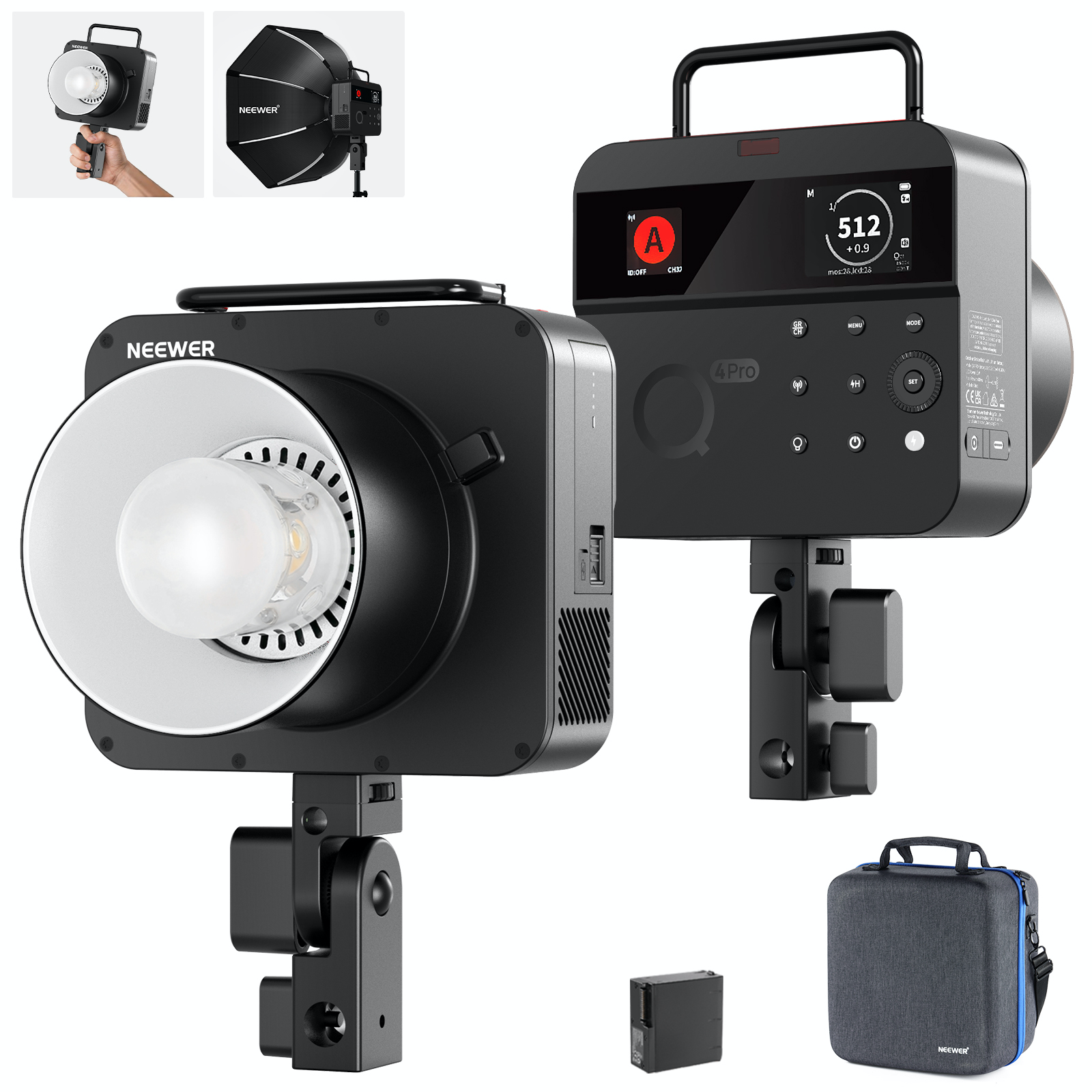 NEEWER Q4PRO 400Ws 2.4G TTL Outdoor Flash with App Control