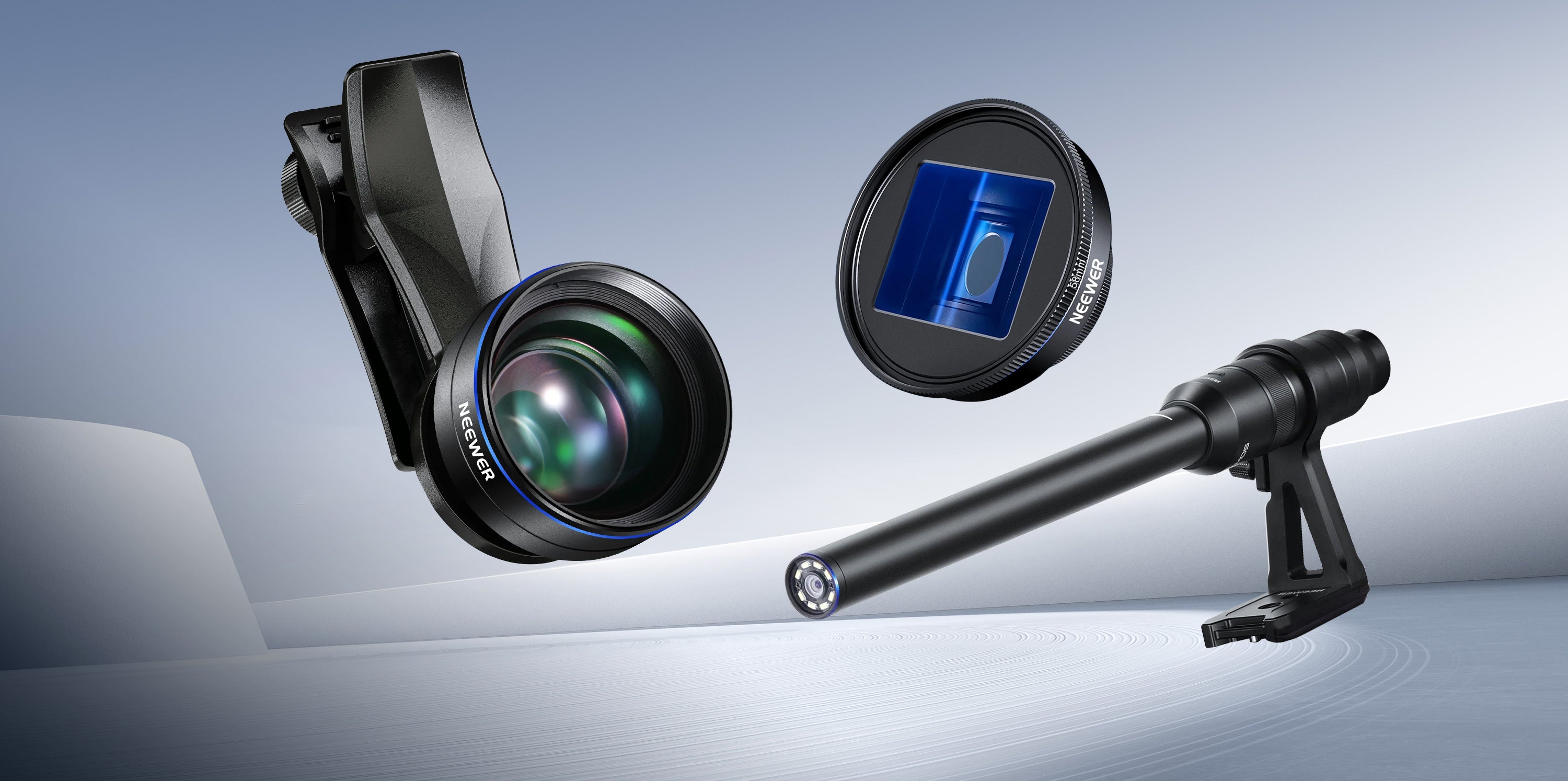 NEEWER Set Filtri ND Magnetici Per Phone Cage PA143/PA144 – ND8/16/32/64 + Black Diffusion 1/4