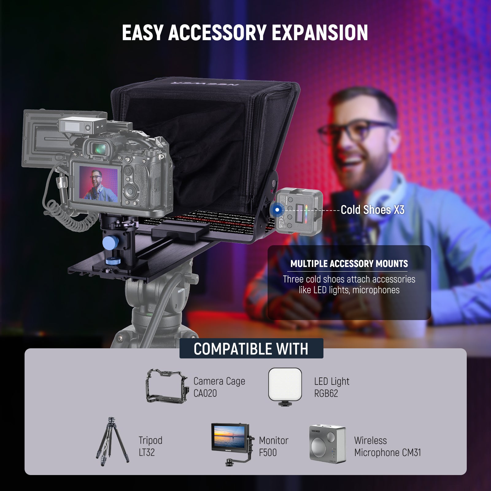 NEEWER X12II Tablet/Camera Prompter | Video Teleprompter