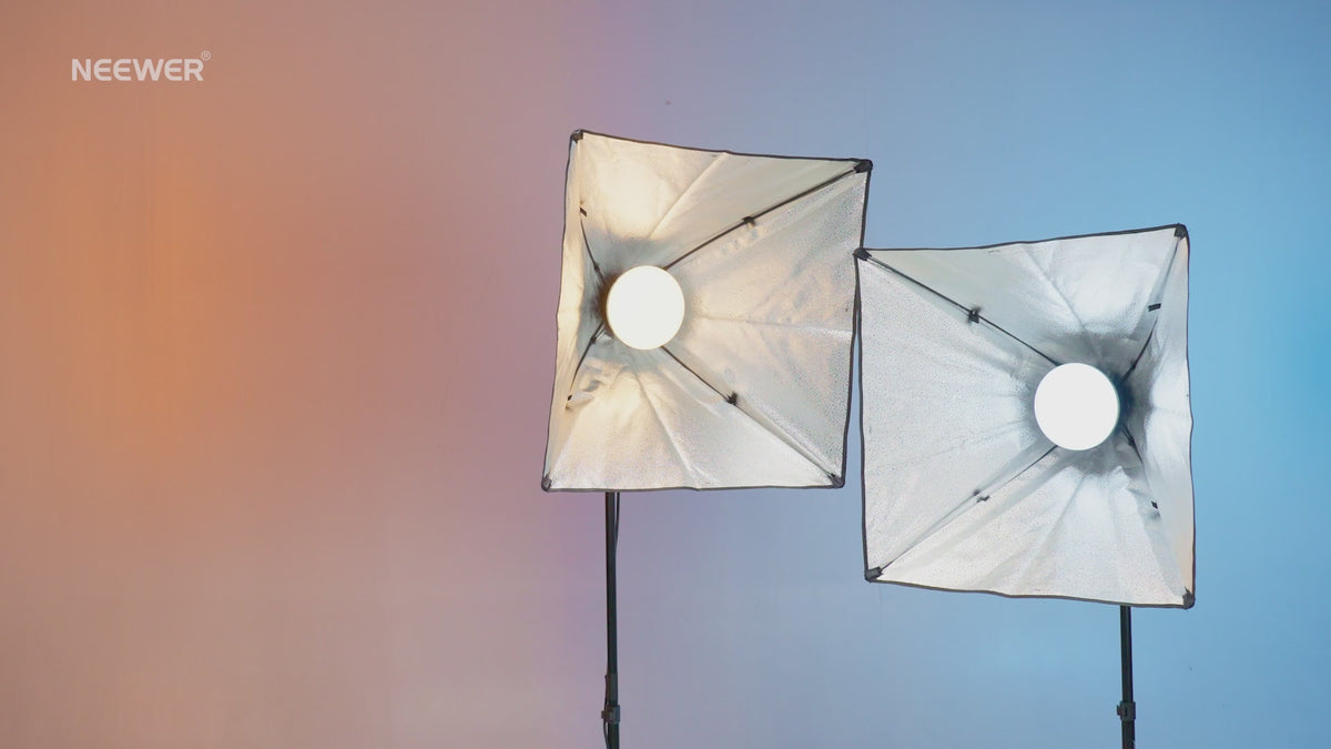 NEEWER NK103 two-softbox lighting kit with stands and adjustable LED bulbs