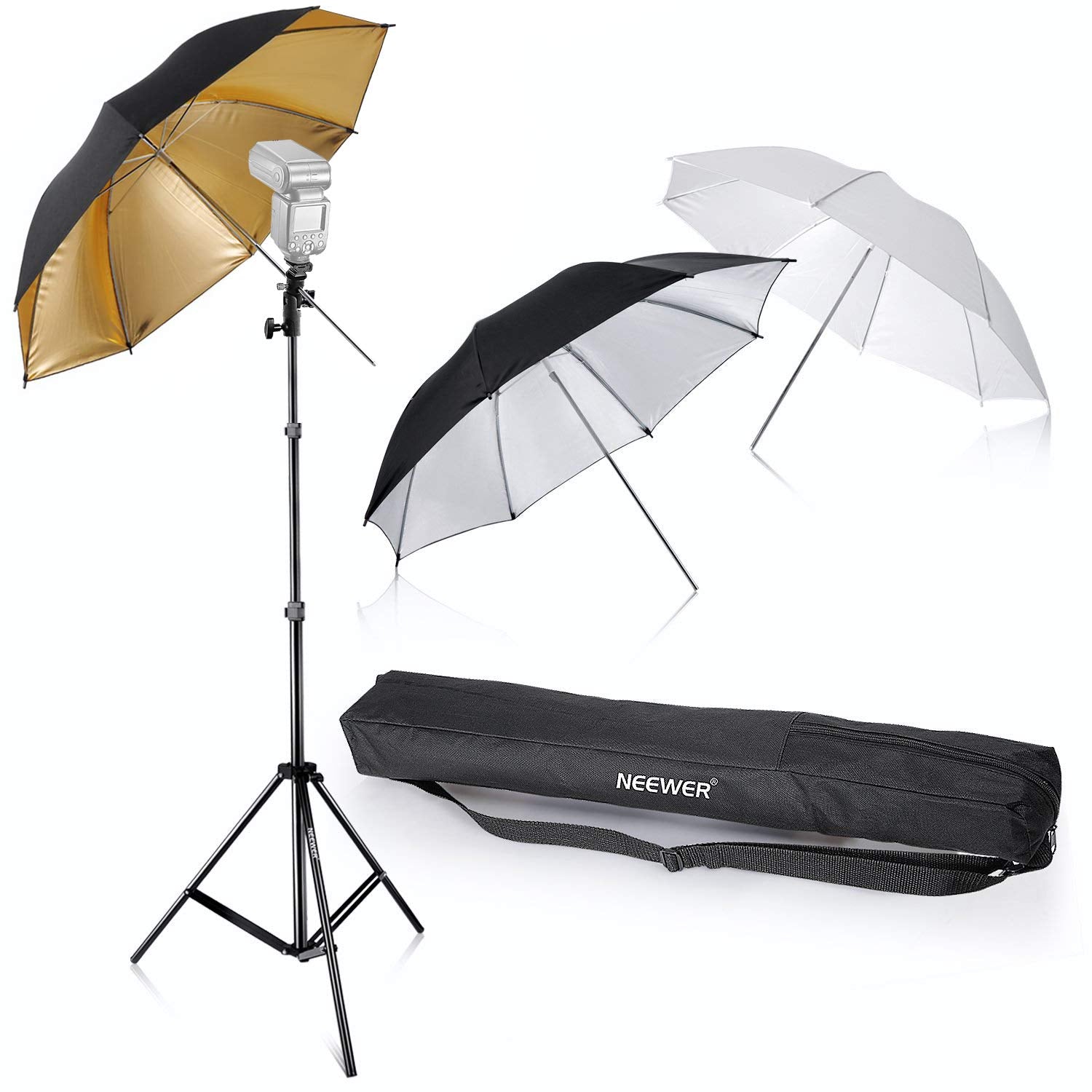 NEEWER 33/84CM Flash Mount Three Umbrellas Kit for Canon