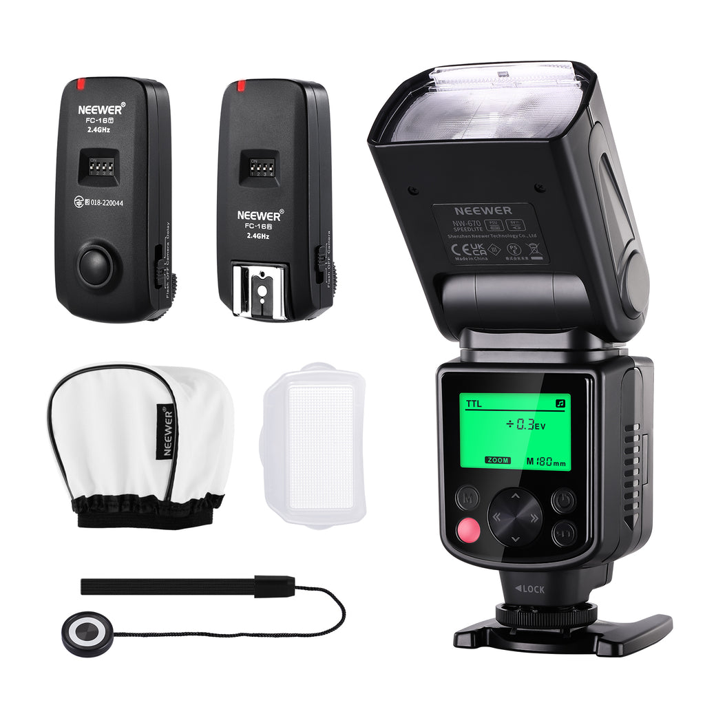 Neewer NW-670 TTL Flash Speedlite with LCD Display Kit
