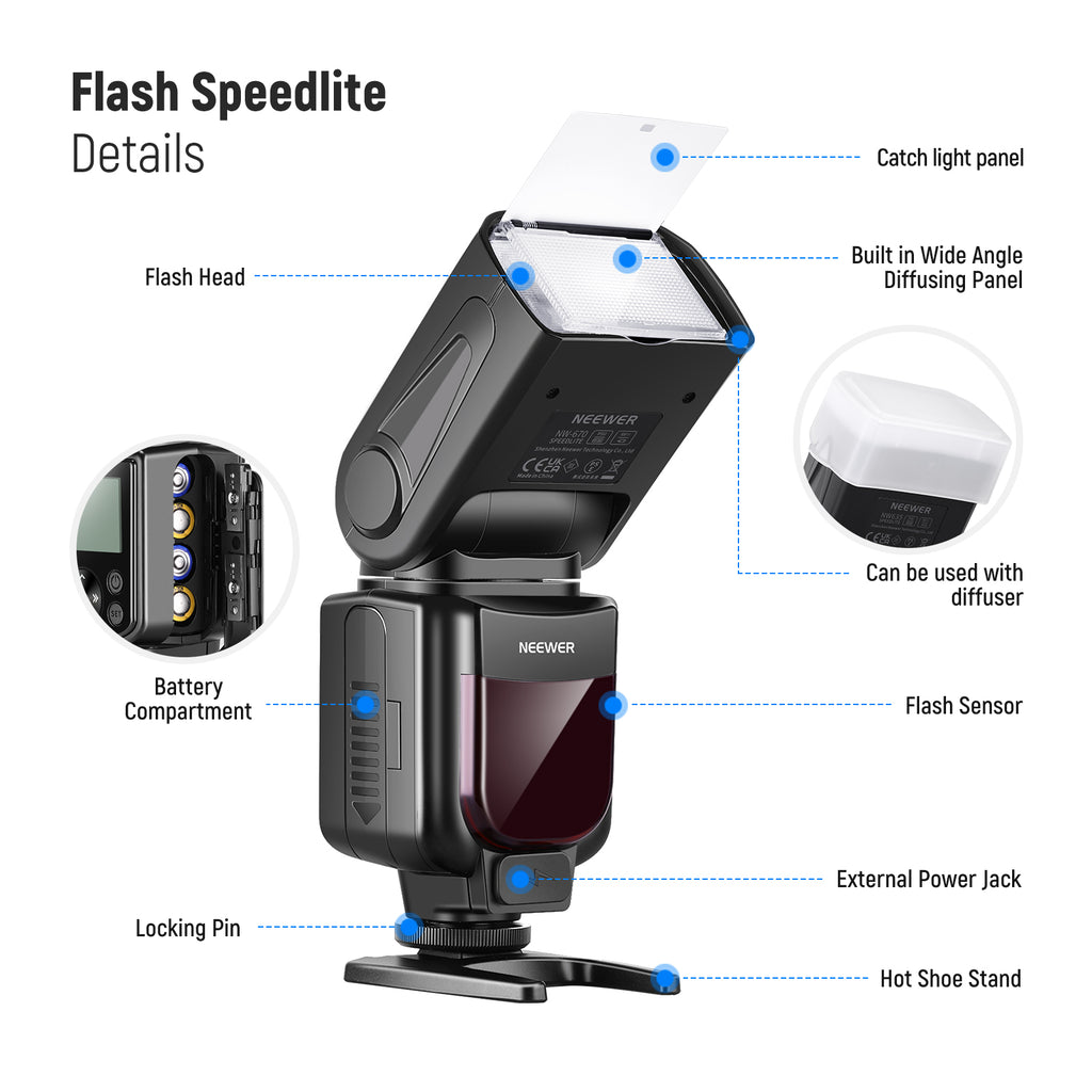 NEEWER NW TTL Speedlite Flash Kit For Canon DSLR Cameras