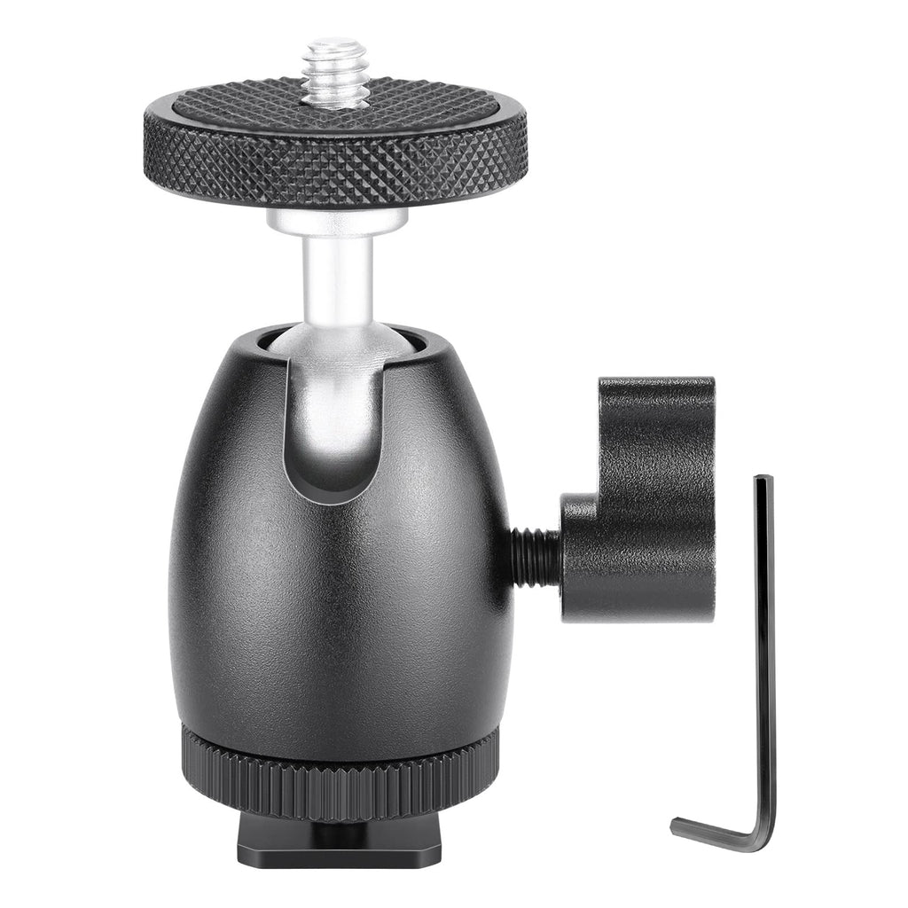 Neewer Mini Ball Head 1/4 inch Screw with Lock and Hot Shoe Mount Adapter