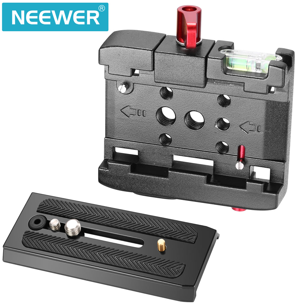 Neewer Professional Aluminum Alloy Quick Shoe Plate Adapter with 1/4 3/8 inches Screw
