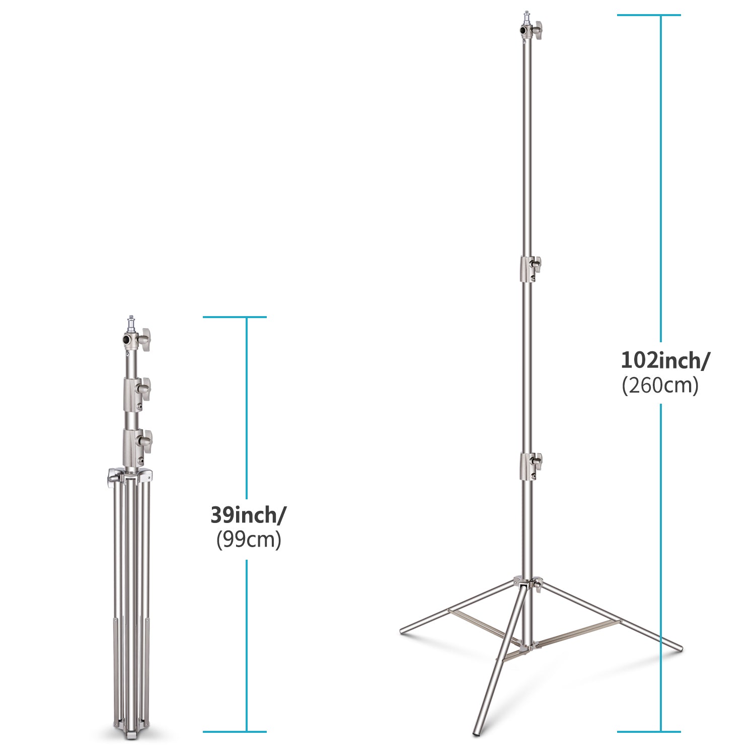 NEEWER 260cm Stainless Steel Photography Light Stand - NEEWER