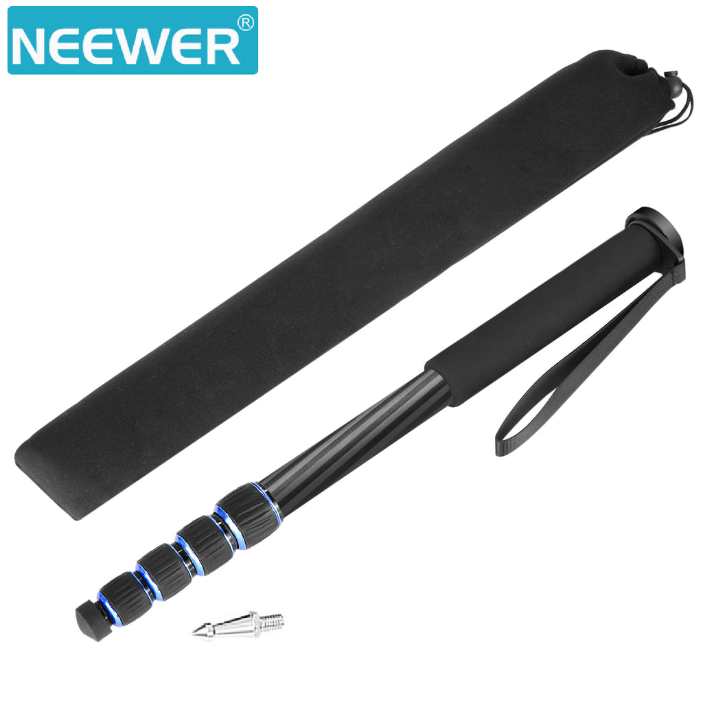 Neewer Carbon Fiber Monopod with Carrying Bag(Black + Blue) - neewer.com