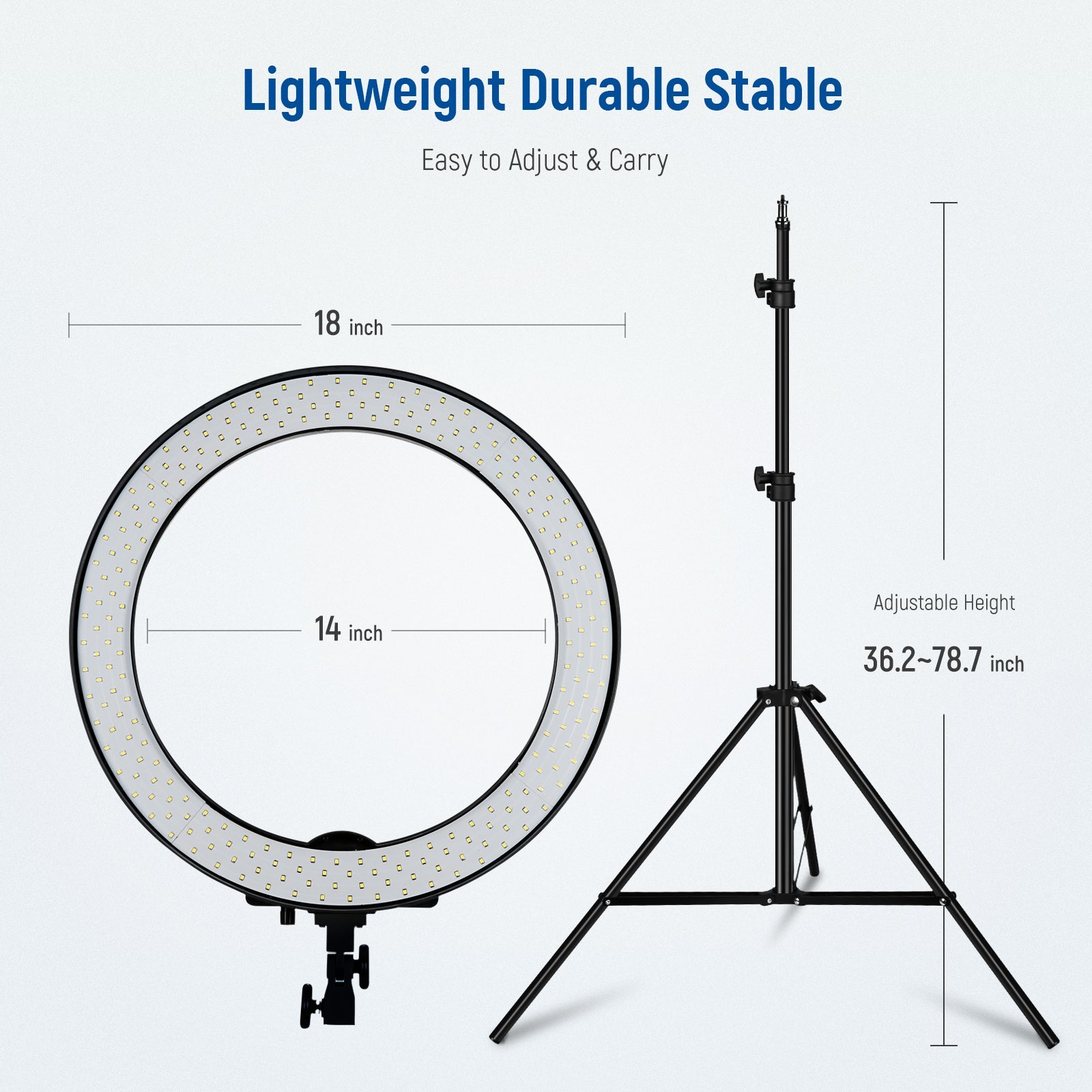 Neewer 18" Dimmable SMD LED Ring Light Kit (No Carrying Bag)