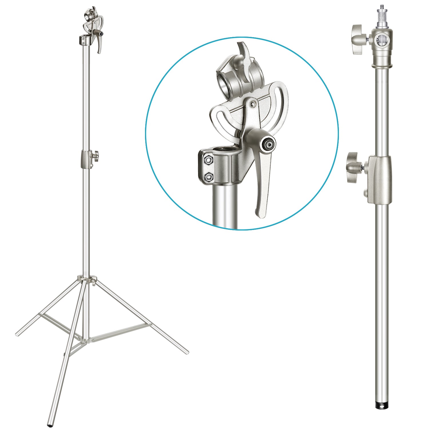 Neewer Photo Studio 2-in-1 Light Stand 48.4-151.5 inches Adjustable Height with 85-inch Boom Arm and Sandbag