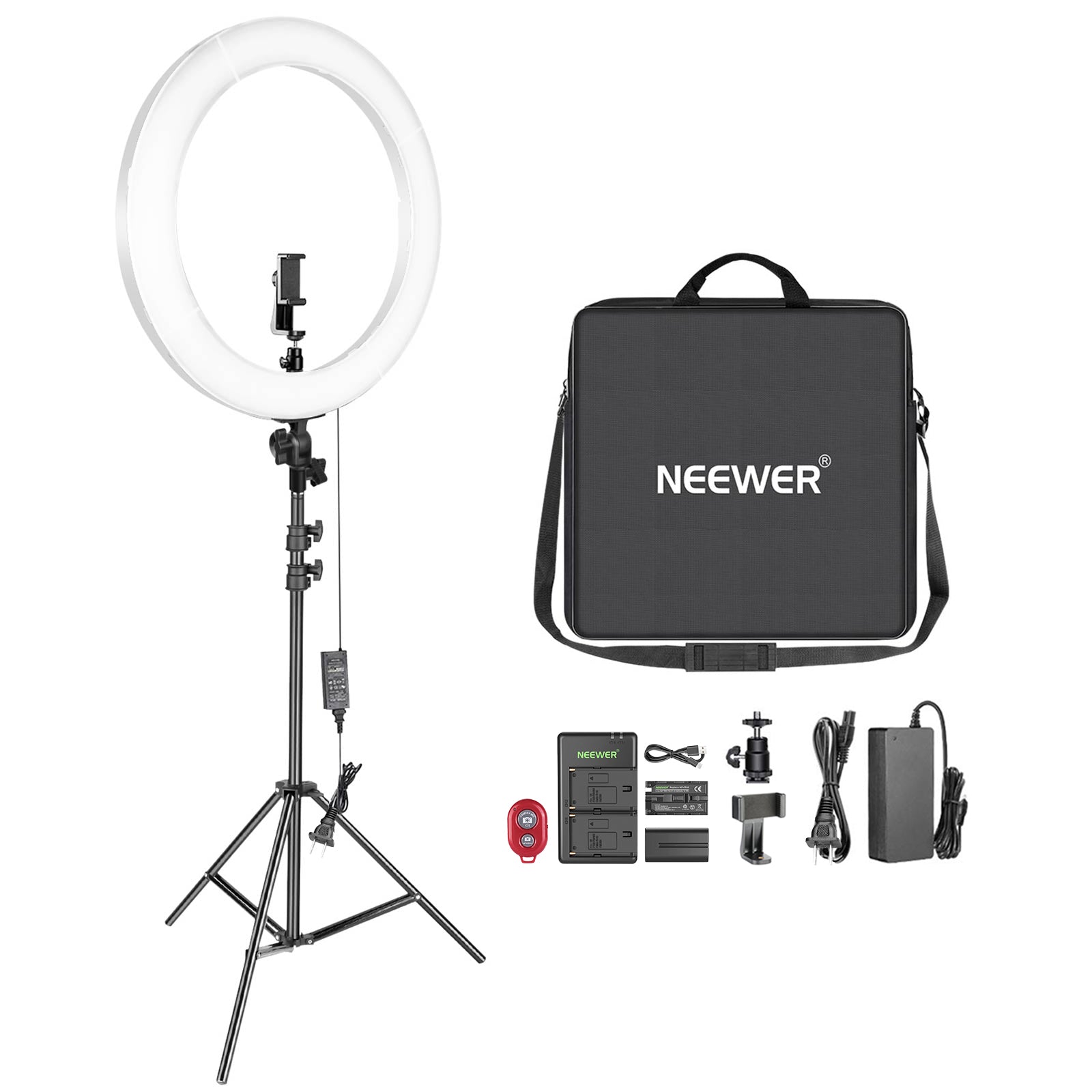 Neewer Dimmable Bi-Color CRI 97+ LED Selfie Light and Smartphone Video Rig  - – CameraStuff