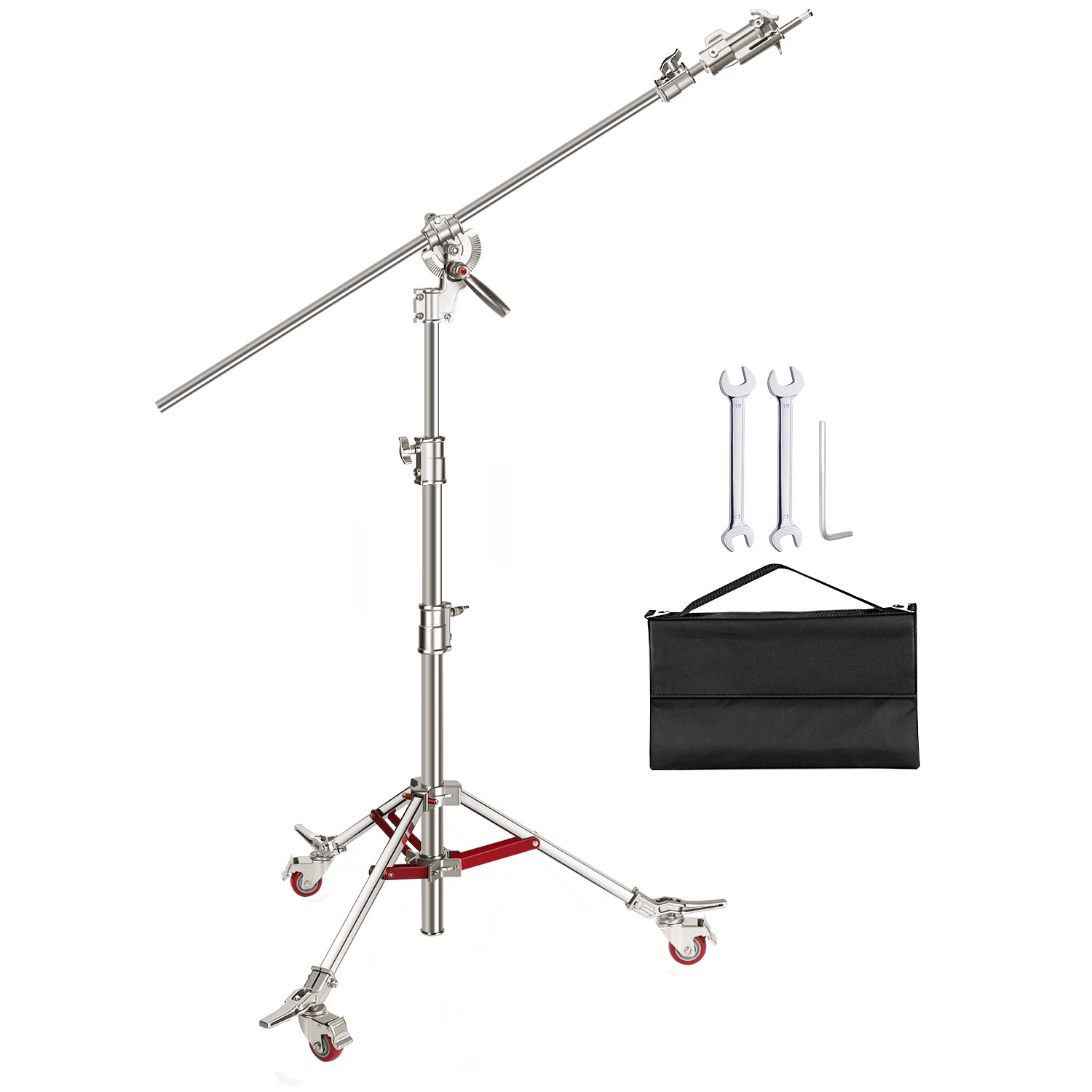 NEEWER 305cm Stainless Steel C Stand Light Stand with Casters