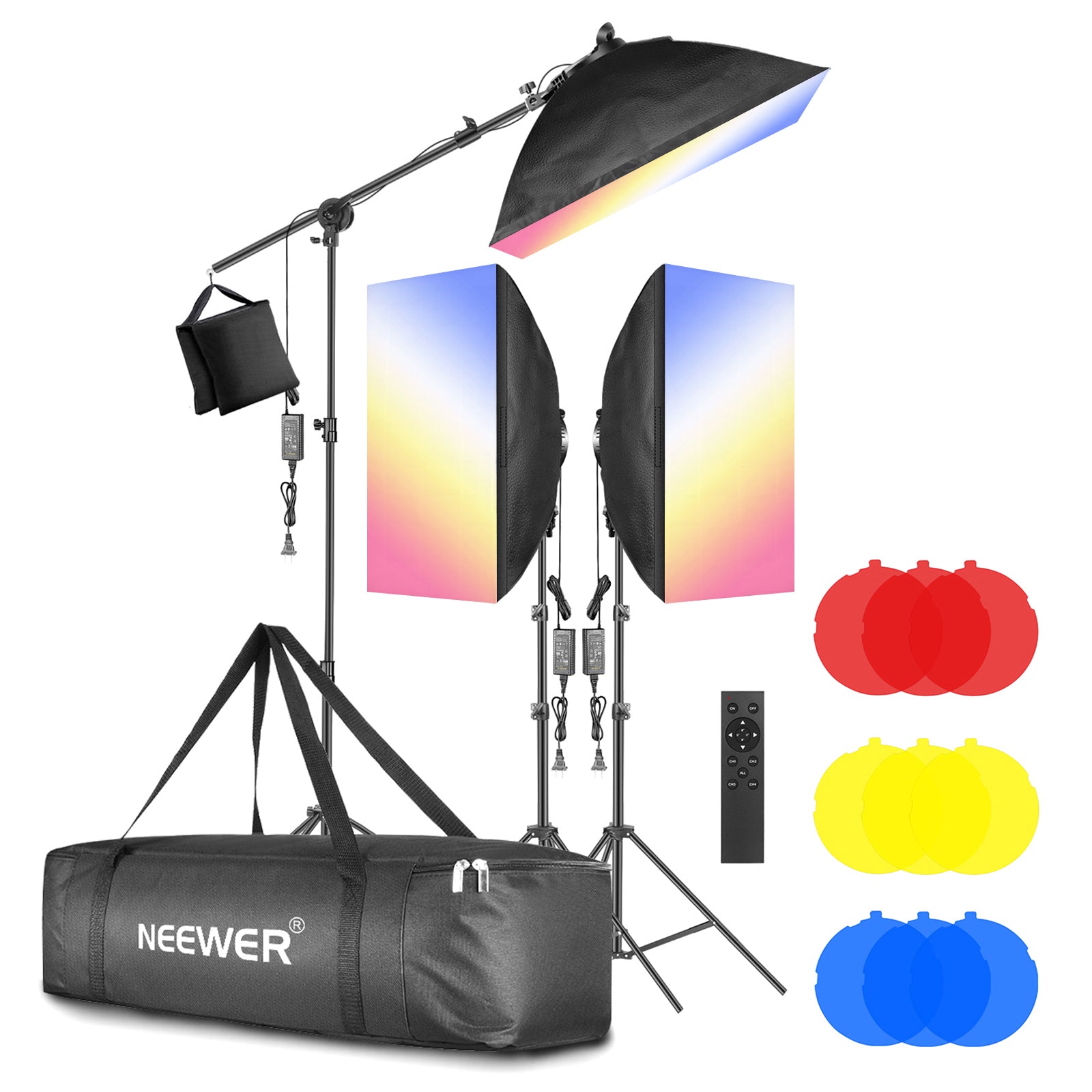 Neewer 2.4G RGB LED Light Stick, 3-Pack Photography Lighting Kit