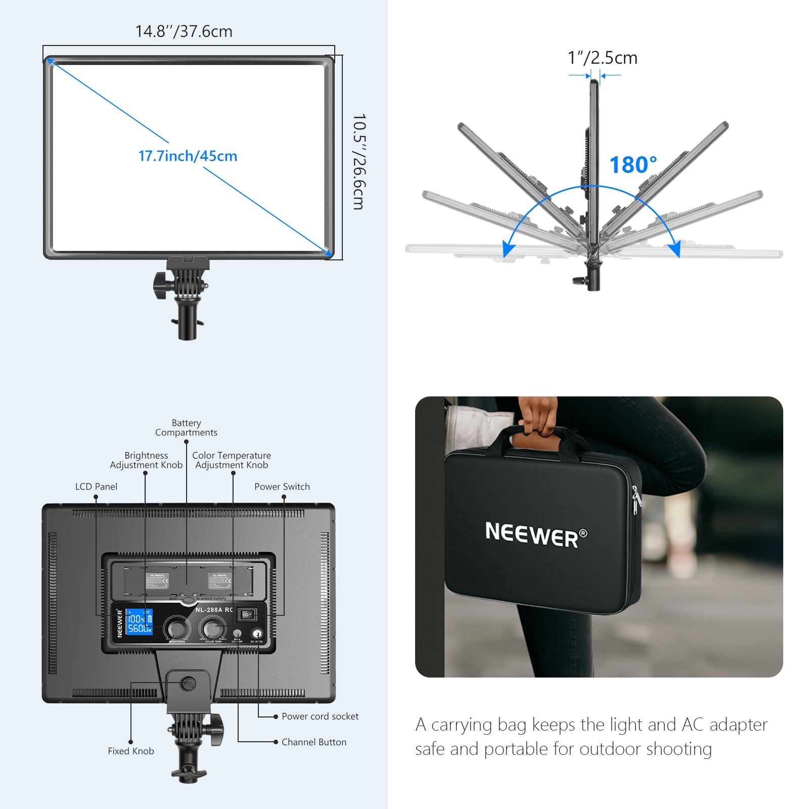 Neewer NL288 LED Video Light Panel