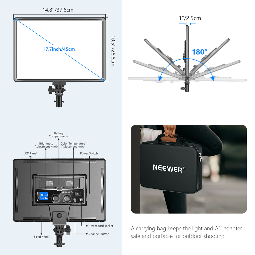 Neewer NL288 LED Video Light Panel