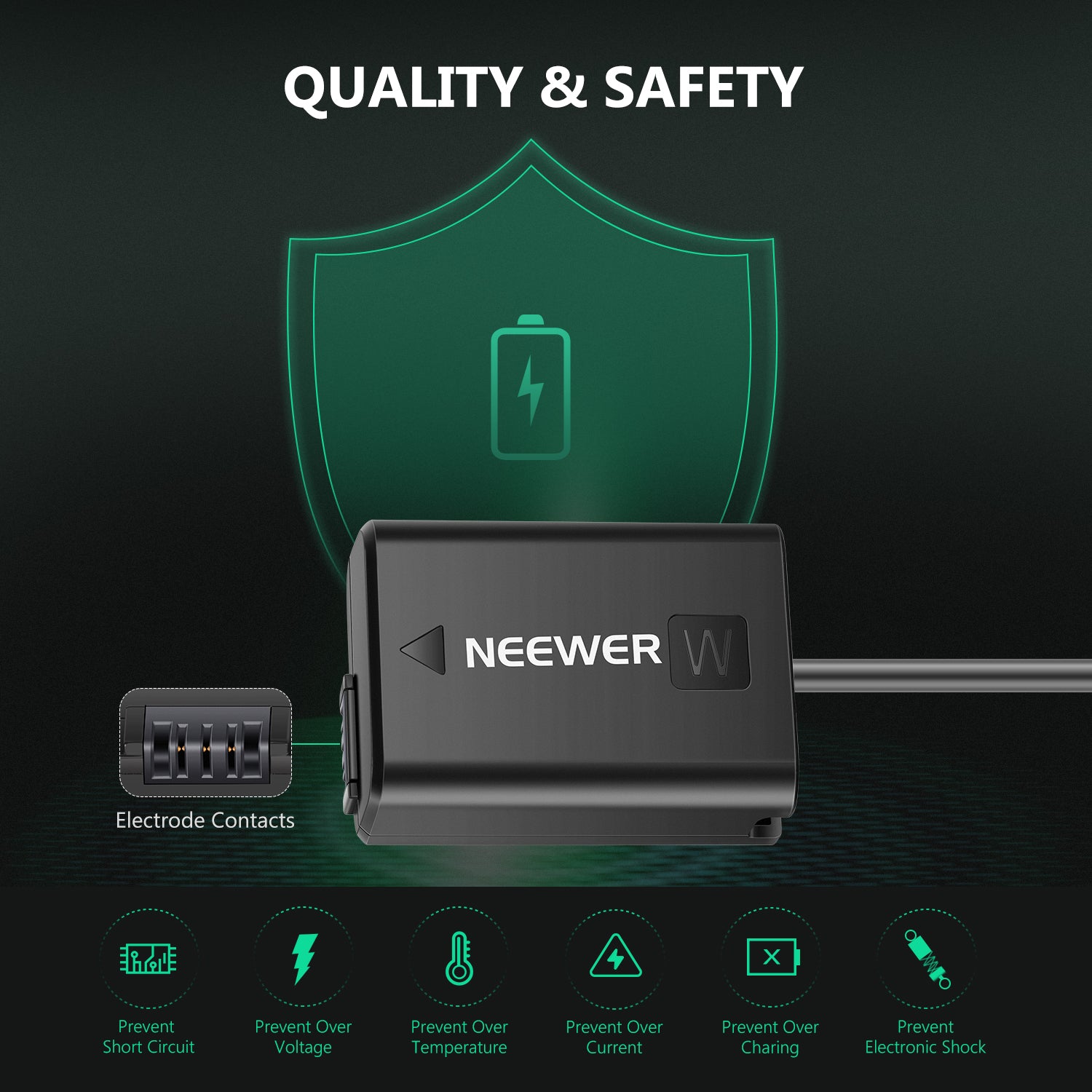 Neewer AC-PW20 AC Power Supply Adapter and DC Coupler Dummy Battery Charger Kit Replace NP-FW50 Battery