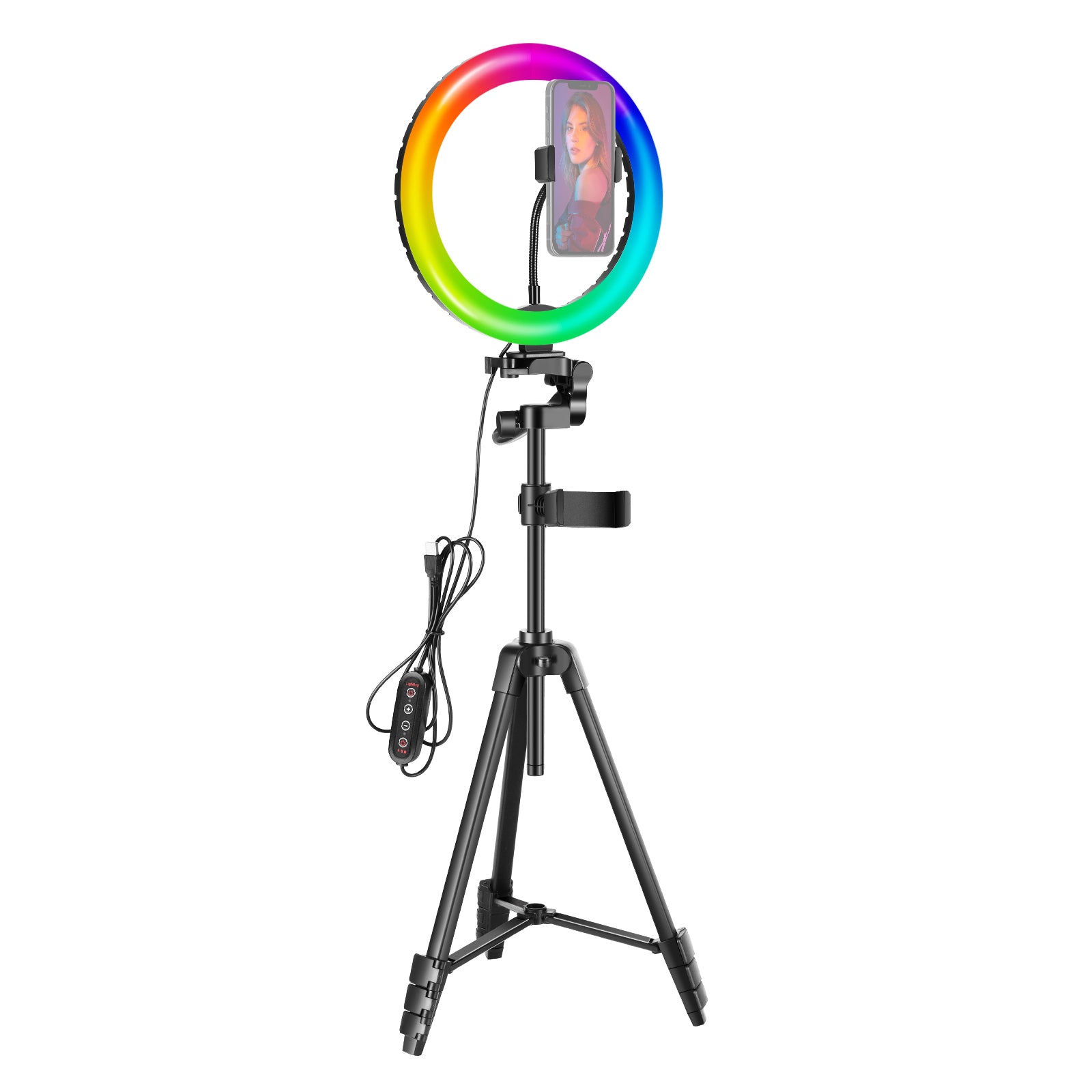 Amazon.com: Supersonic SC-1210SR PRO Live Stream 10-inch LED Selfie Ring  Light with Stand and 360° Phone Holder, 3 Color Modes, 10 Brightness  Levels, USB Powered, in-Line Control, Tiktok/YouTube/Zoom Meeting : Cell  Phones
