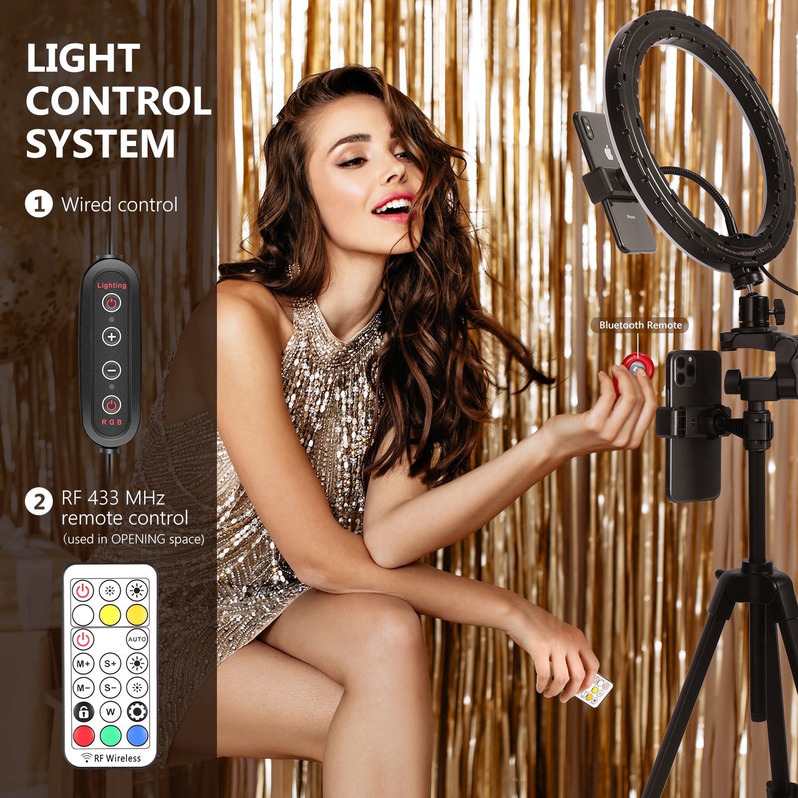 Buy Eloies 18 inch Ring Light with Tripod Stand, Led Light Ring, Selfie  Light Ring with 9 feet Extendable Tripod Stand for Live  Stream/YouTube/Instagram Reels/Video/Makeup/Photography, Wireless Remote  Control Online at Best Prices