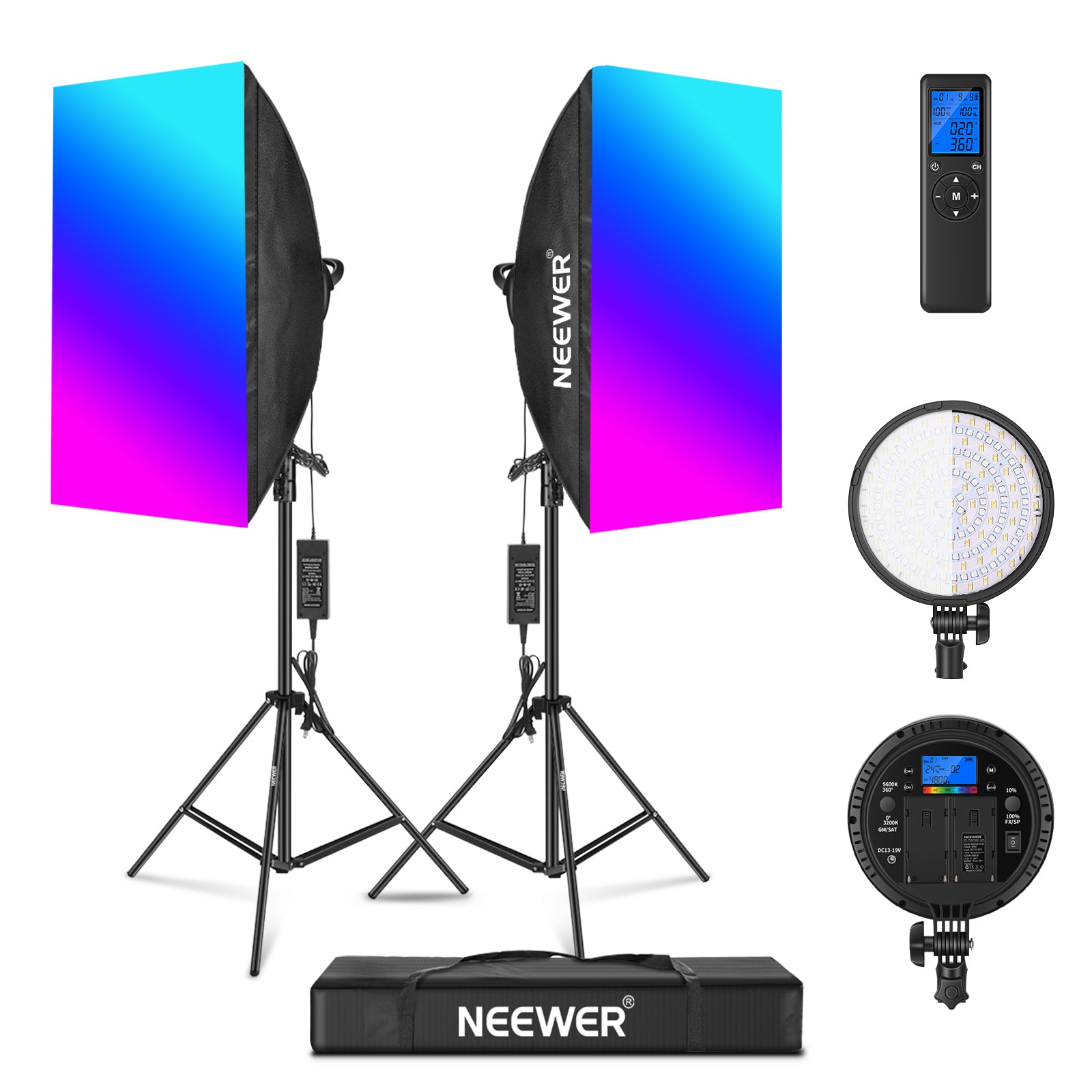 Neewer LED Softbox Lighting Kit: 20X28 Inches Softbox 48W Dimmable 2-Color  Temperature LED Studio Light Head with Battery Compartment - China Flash  Light and Video Light price