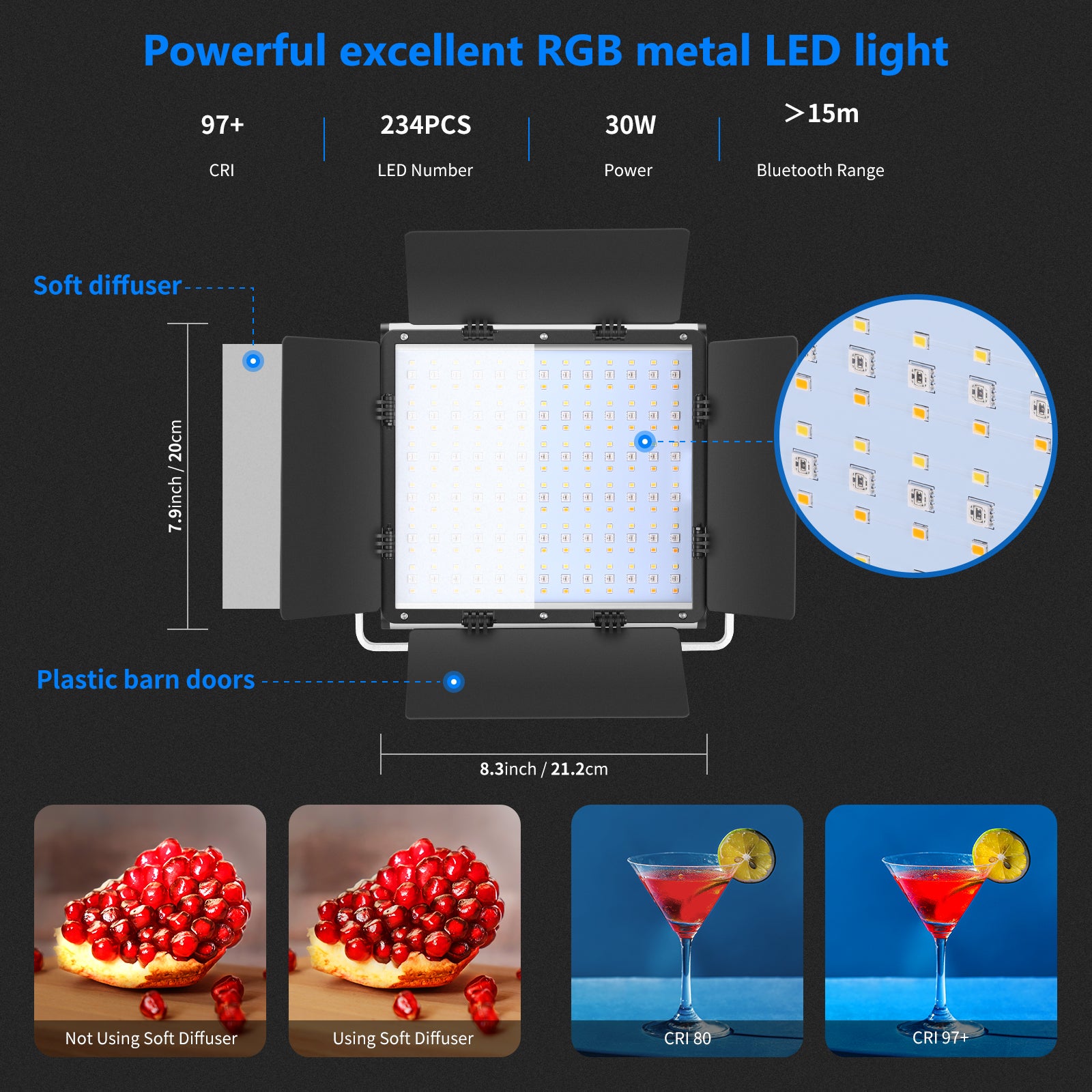 Neewer RGB450 30W LED Video Light with App Control