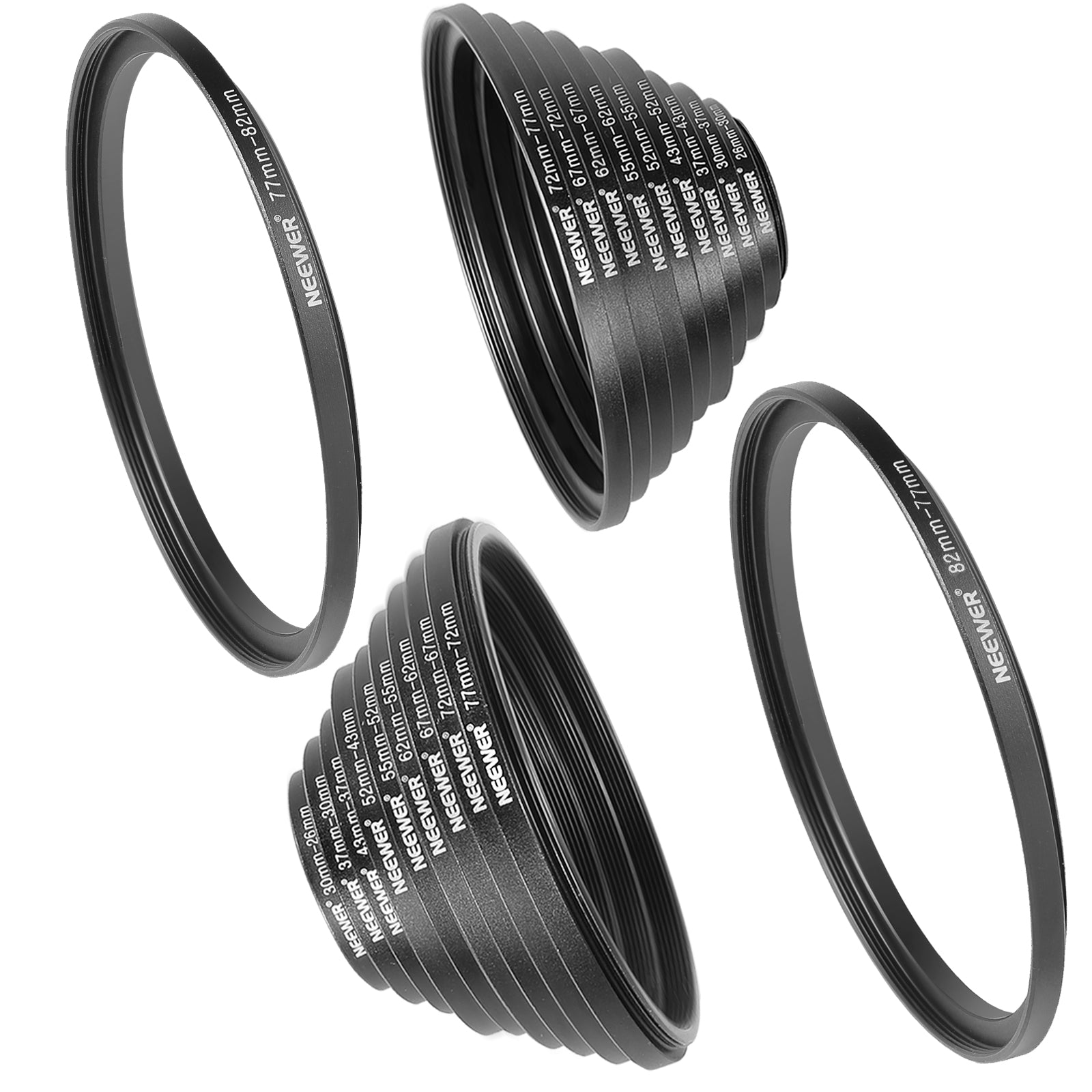 2-Pack 55mm To 77mm Metal Step-Up Lens Filter Ring Adapter – US Seller