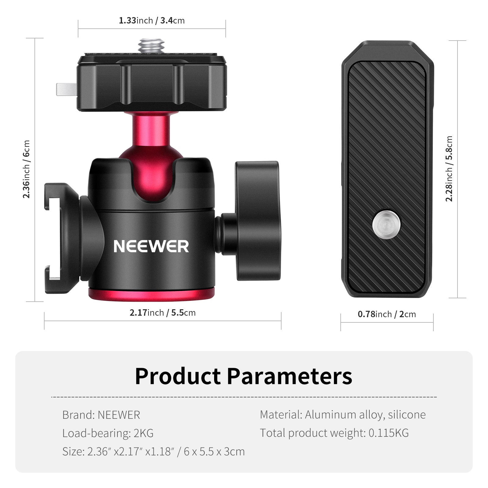 Neewer ST32 Quick Release Camera Ball Head