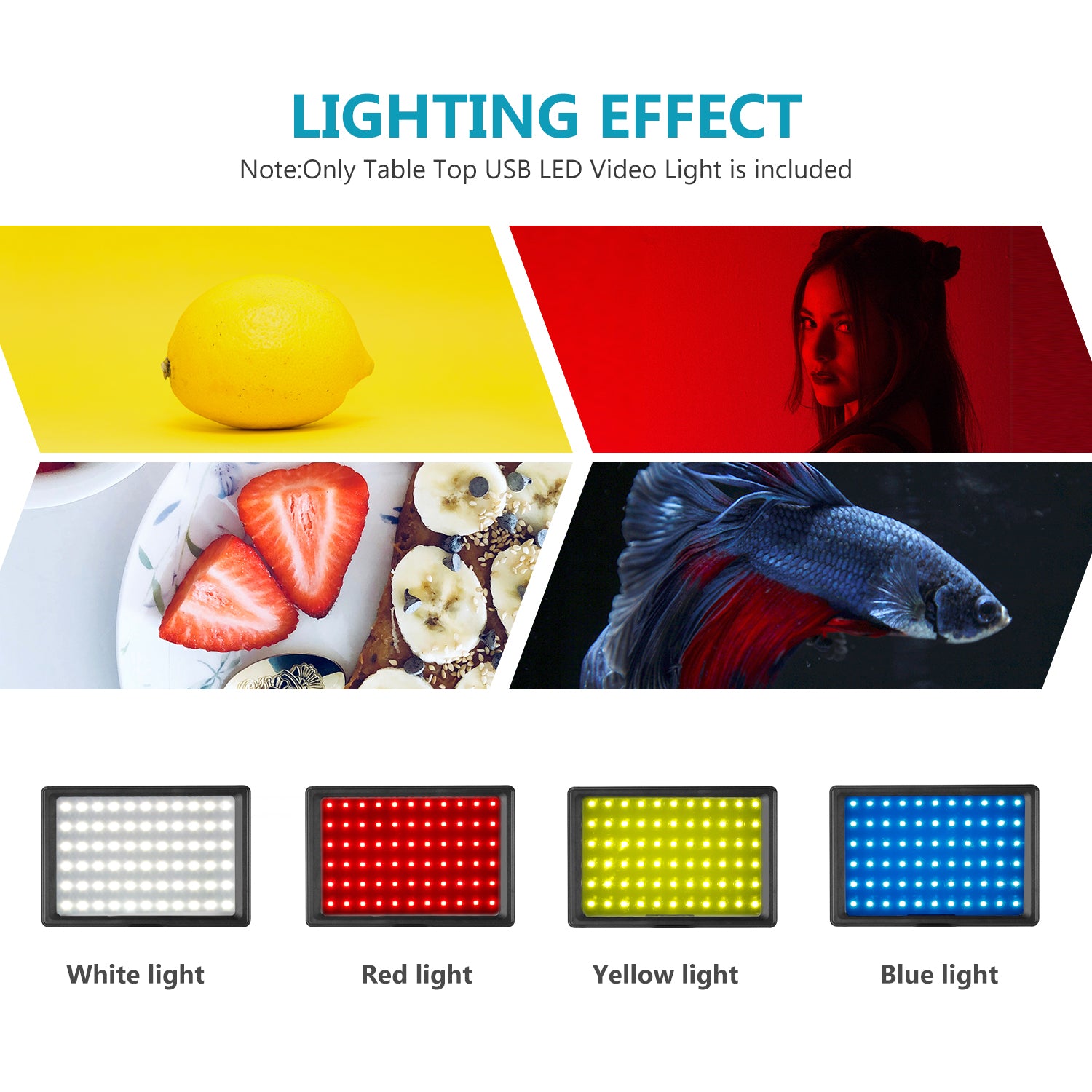 NEEWER Neewer 2-Pack Luz LED Video 5600K Regulable con Soporte TrÃpode  Ajustable/Filtros de Color para Tablero de Mesa/Angulo Bajo,IluminaciÃ³n LED  Colorida,Retrato Producto FotografÃa Video  