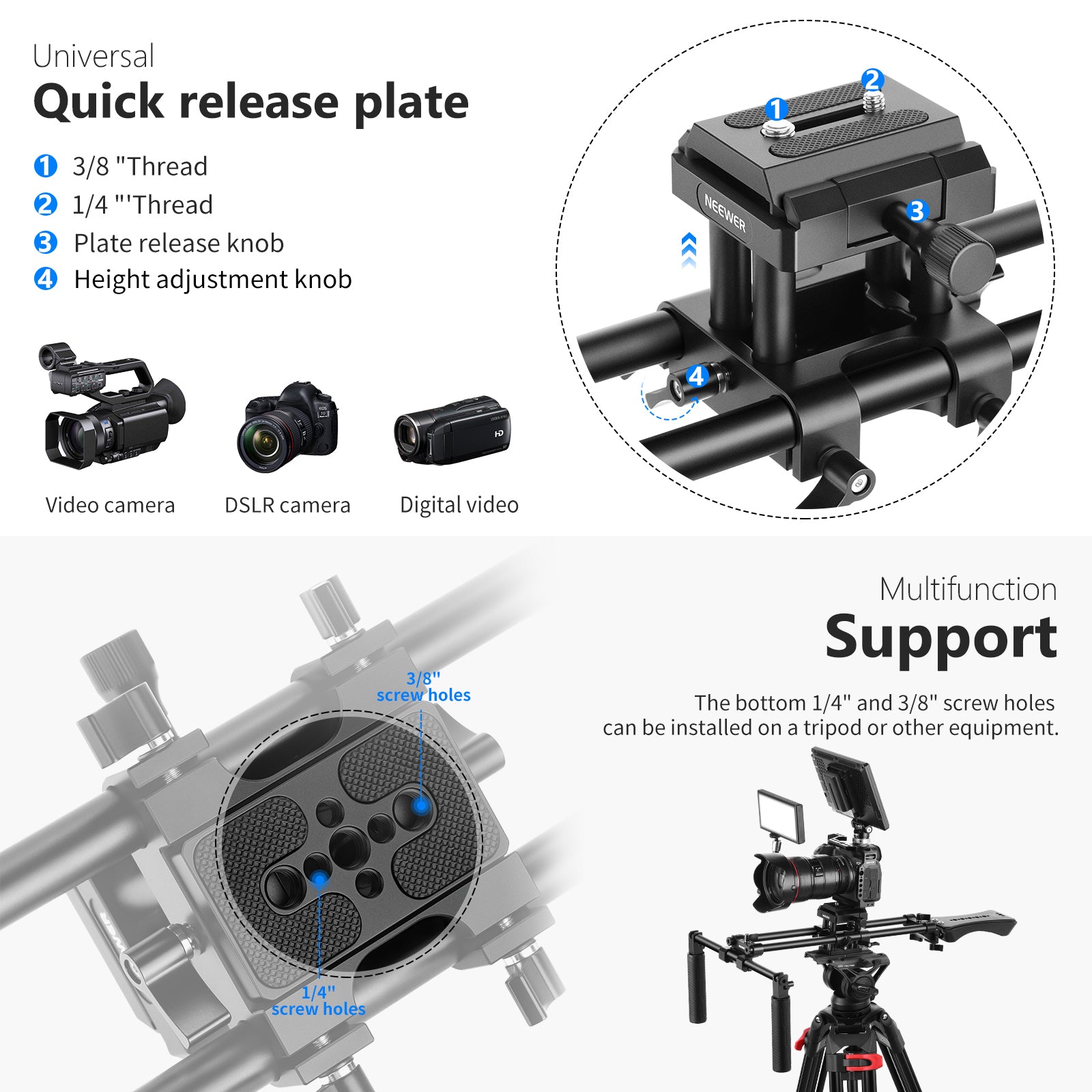 NEEWER ST34 Universal Camera Shoulder Rig - NEEWER – neewer.com