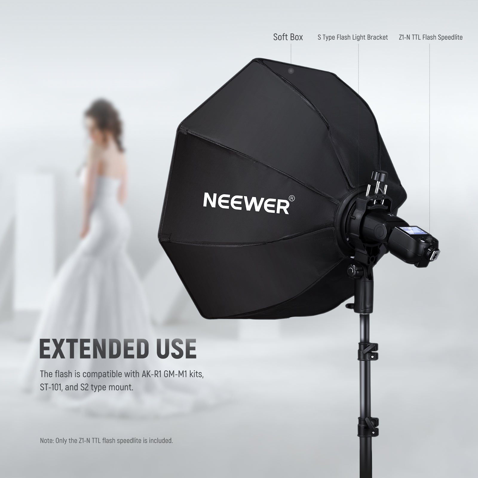 NEEWER Z1-N TTL Round Head Flash Speedlite for Nikon DSLR Cameras